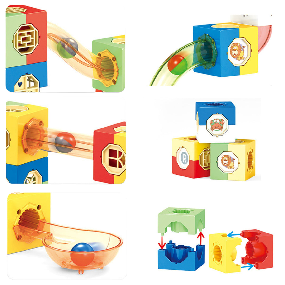 Woopie Marble Track Ball Track Construction Set blocchi 3D