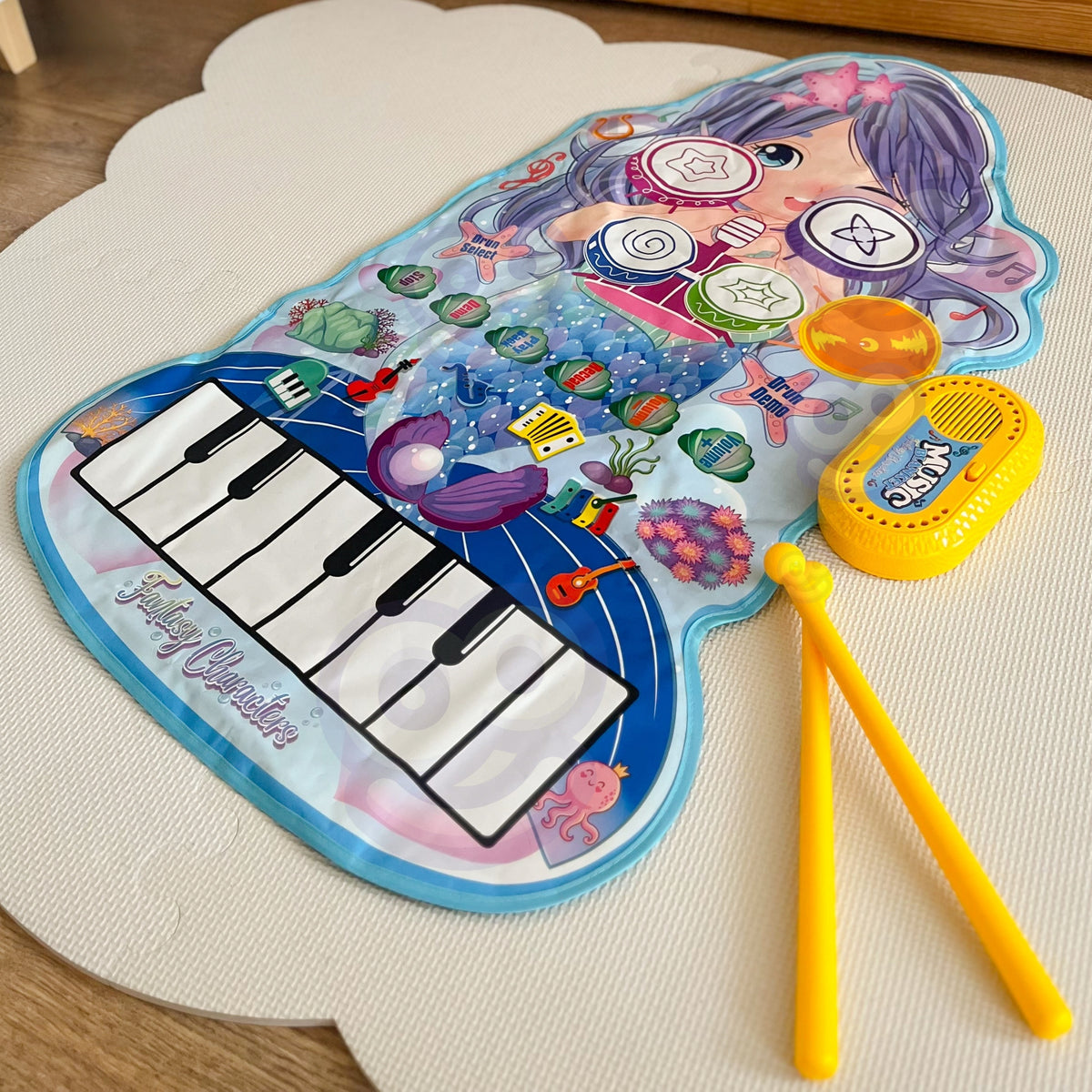 Woopie Mermaid Musical Mat 2 i 1 interaktiva trummor