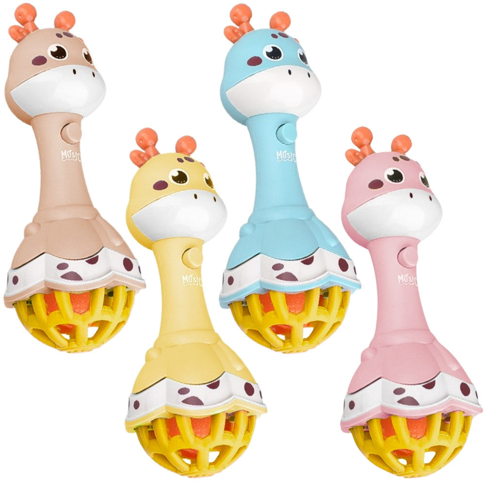 Woopie Baby Giraffe Дрънкалка Сензорна гризалка с музика Монтесори 1 бр.