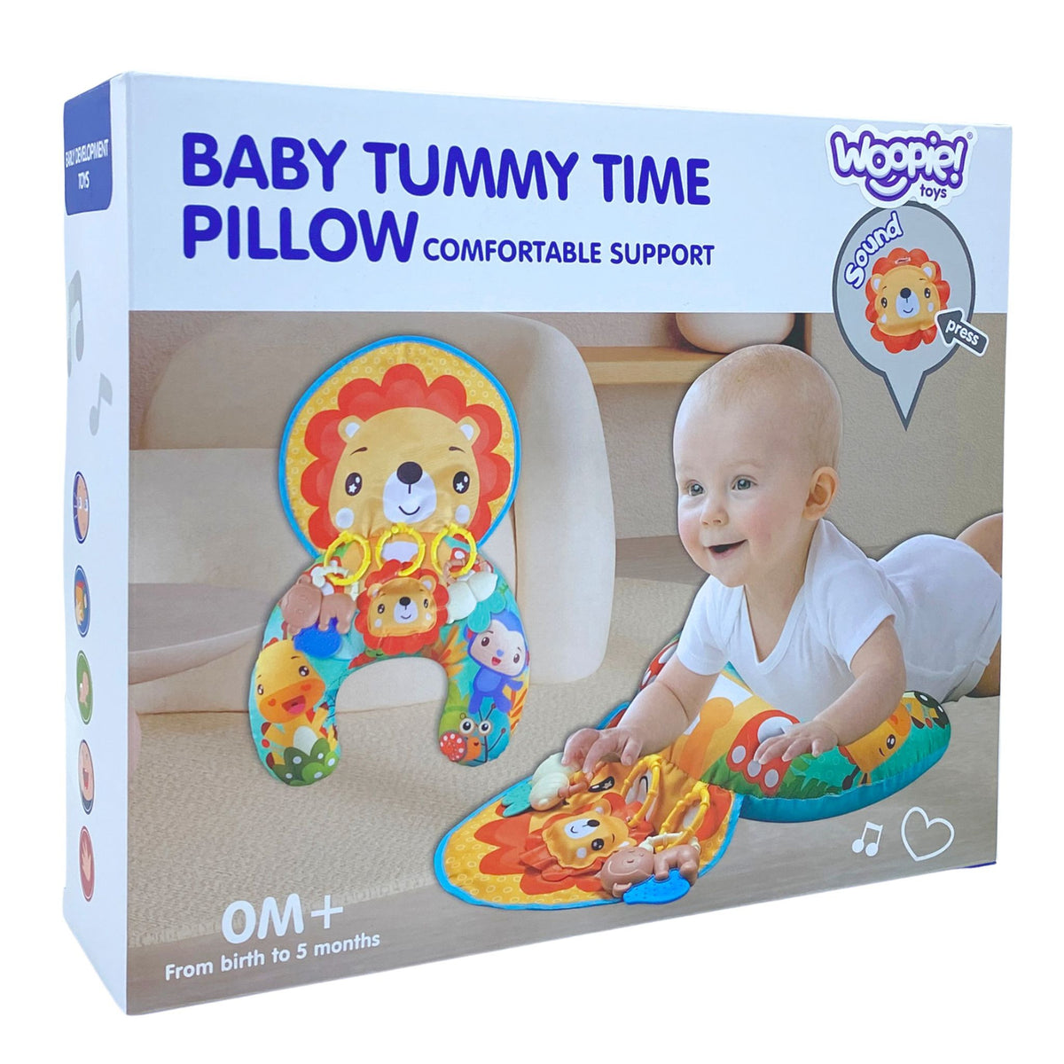 Woopie Baby Pillow Croissant Interactive Educational Mat Rattle Teether
