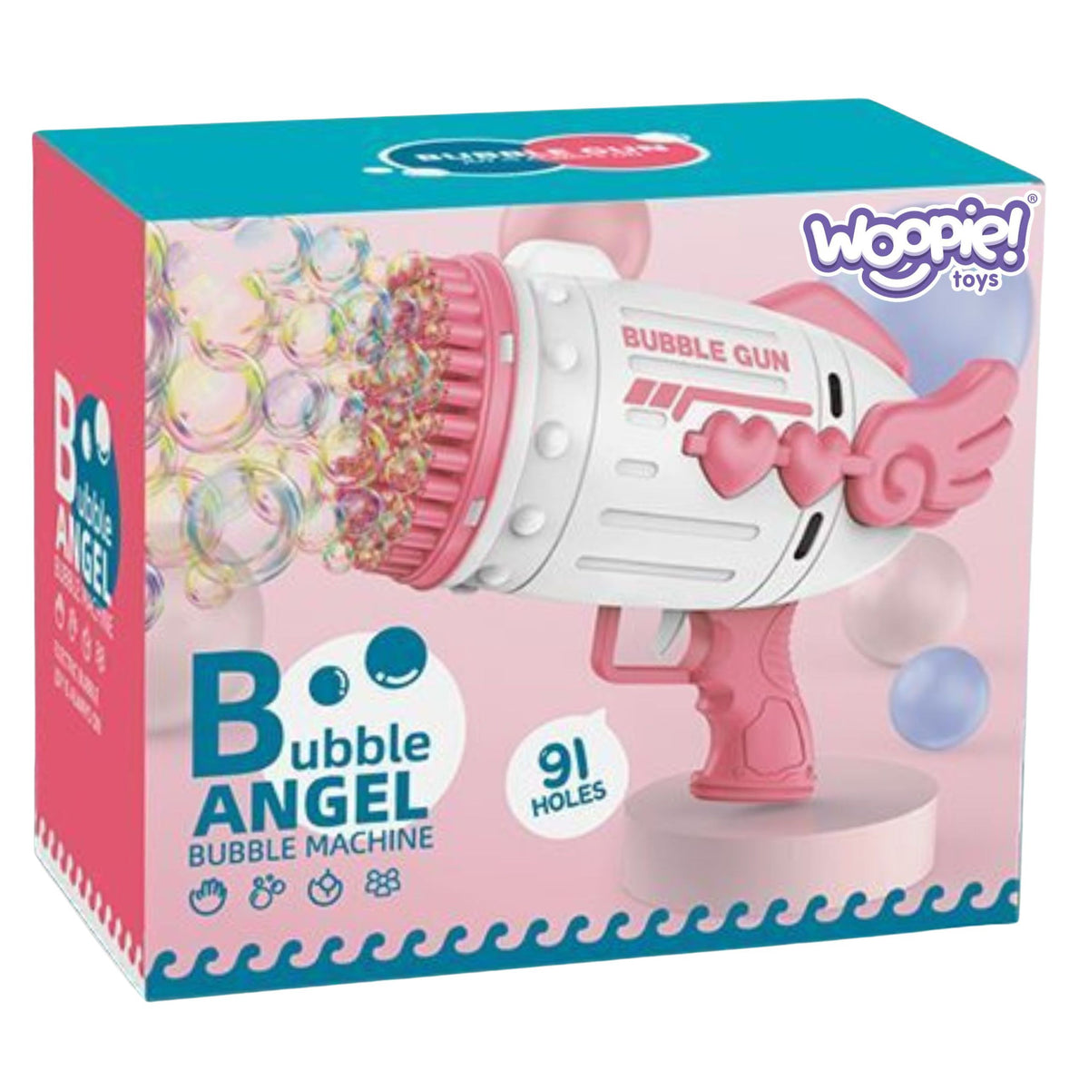 Pistolet à Bulles Woopie 91 Trous Rose