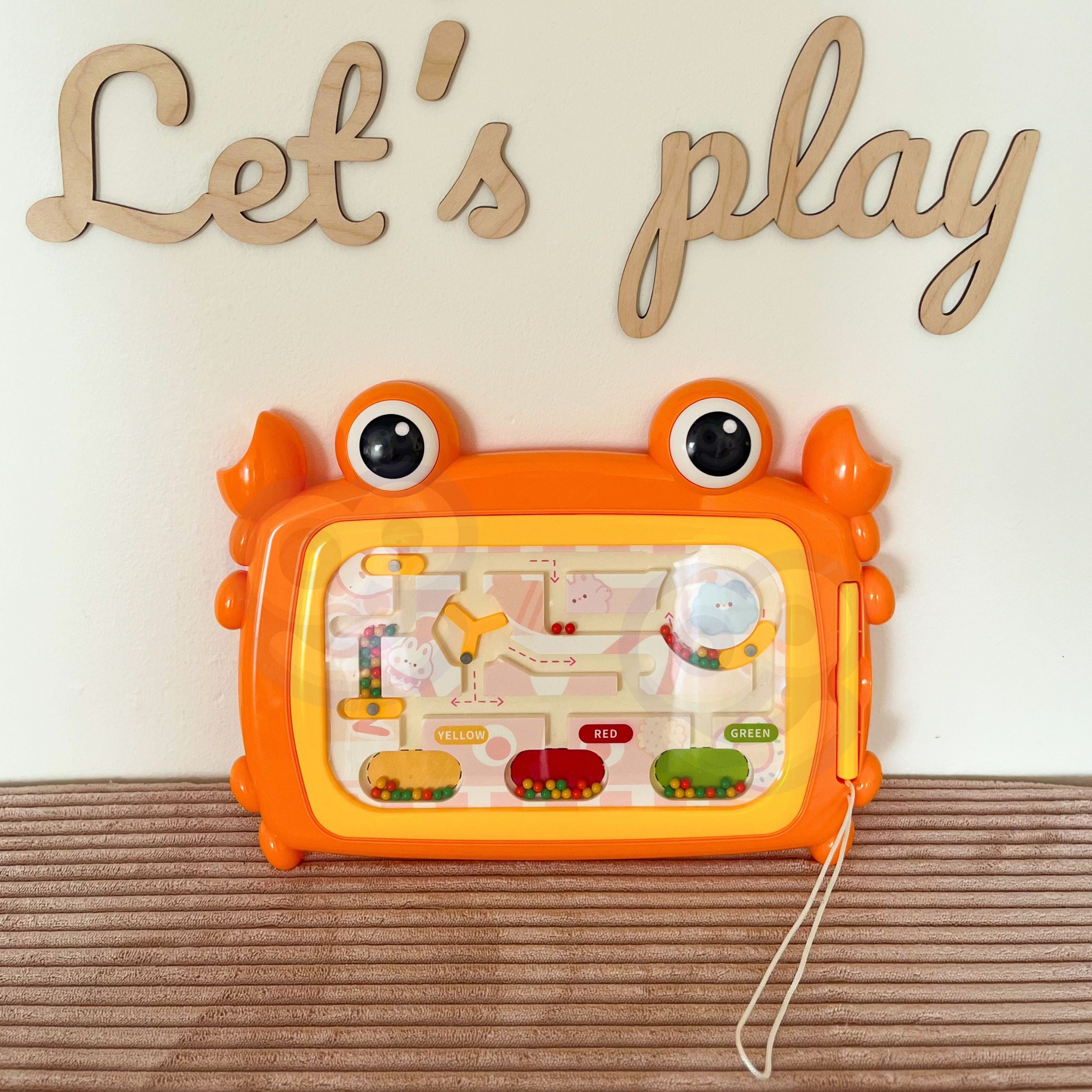 Woopie Монтесори магнитна дъска Crab Maze Orange