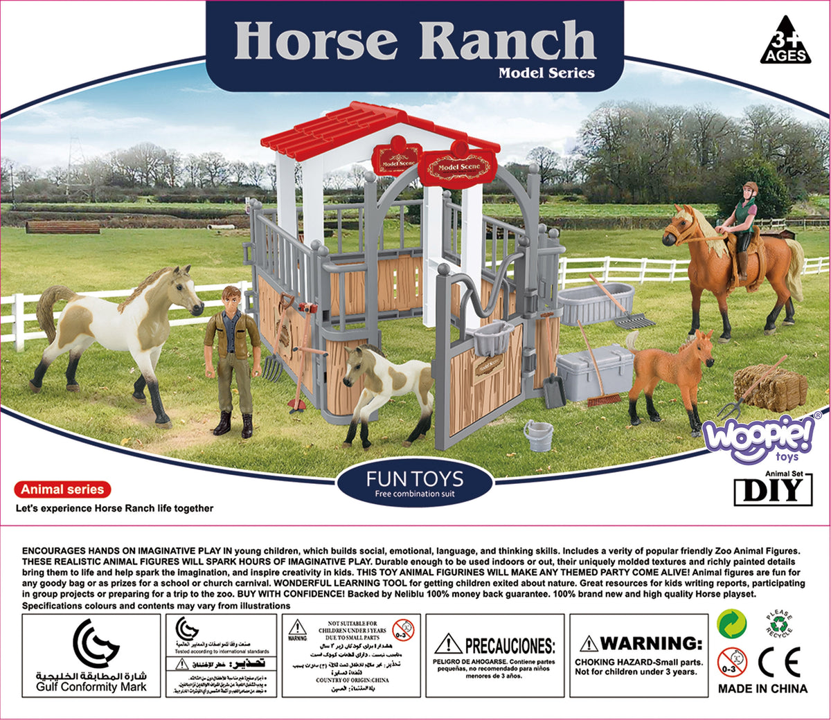 Woopie Set Stables Horse Pen Figures 18 Pcs.