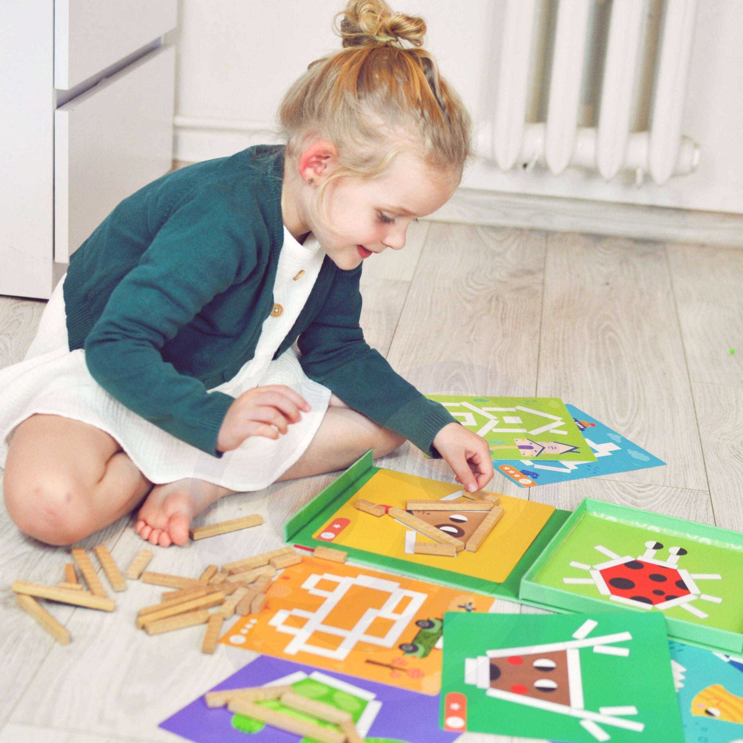 Tooky Toy Пъзел Логическа игра Пъзели Магнитни блокове за деца 49 бр.