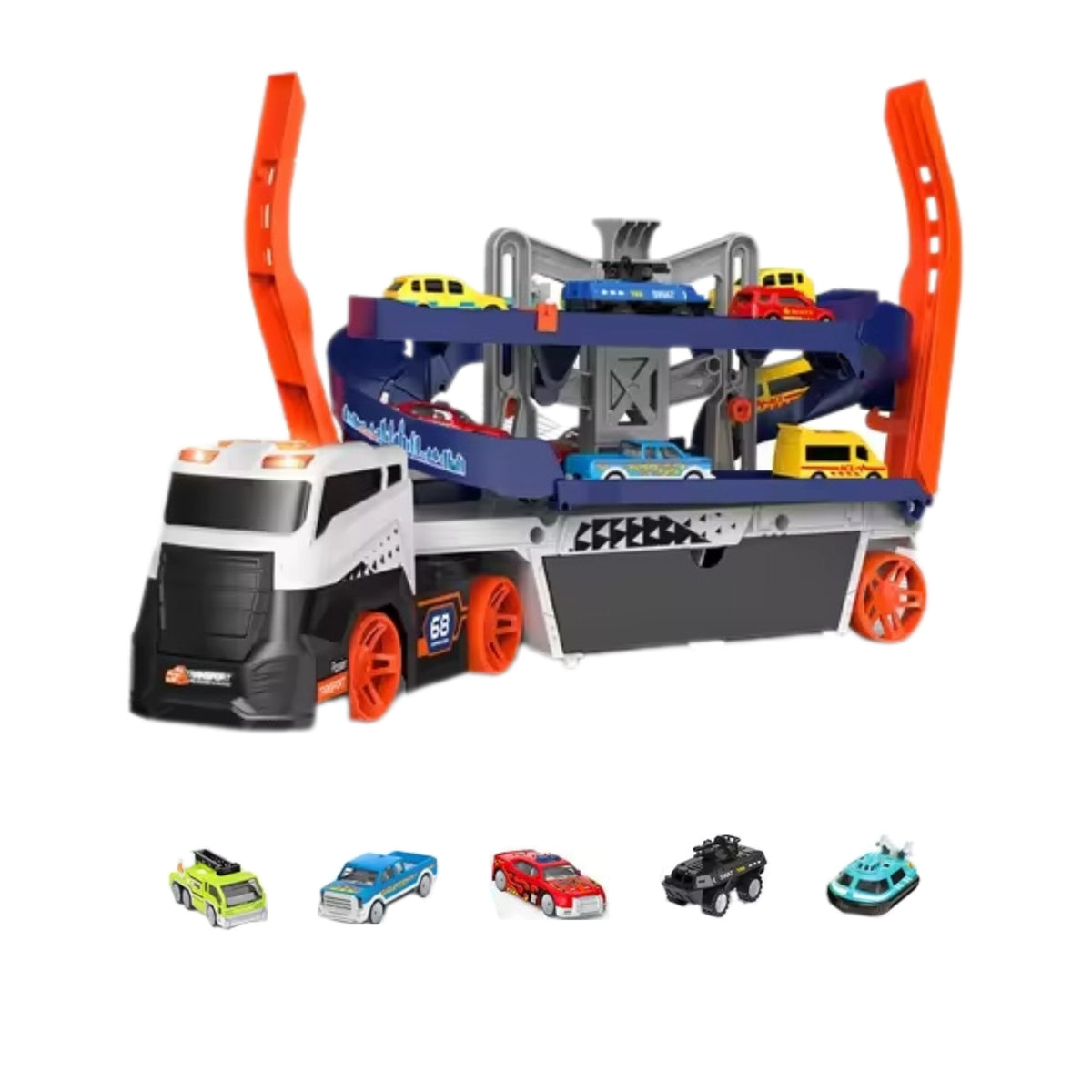 Woopie Parkeringsgarage Bandtransporter Lastbil Bärgningsbil Bil Xl