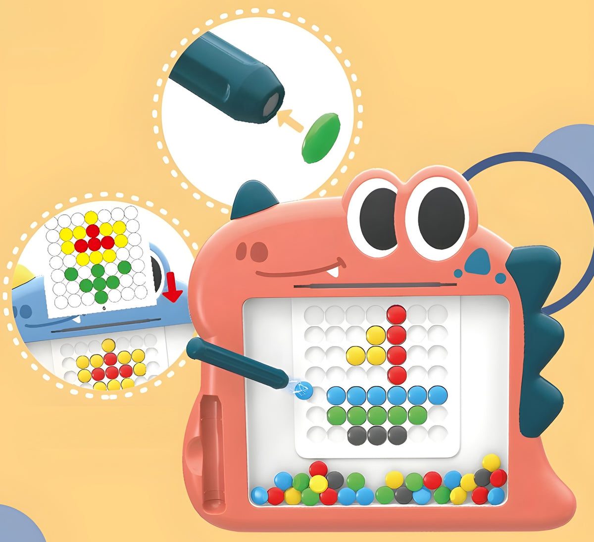 Woopie magnetická tabuľa pre deti Montessori Magpad Dinosaurus