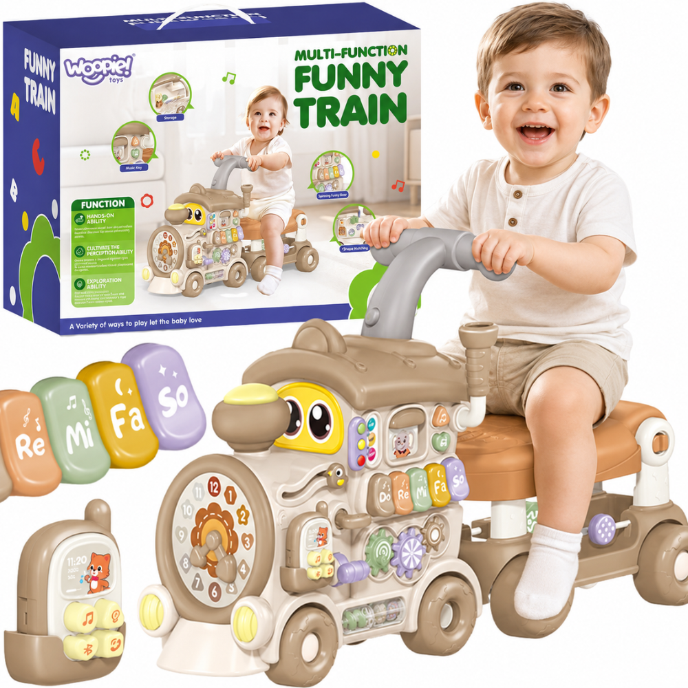 Woopie Interactive Train Ride-on Pusher 3-in-1 Educational Playing Light
