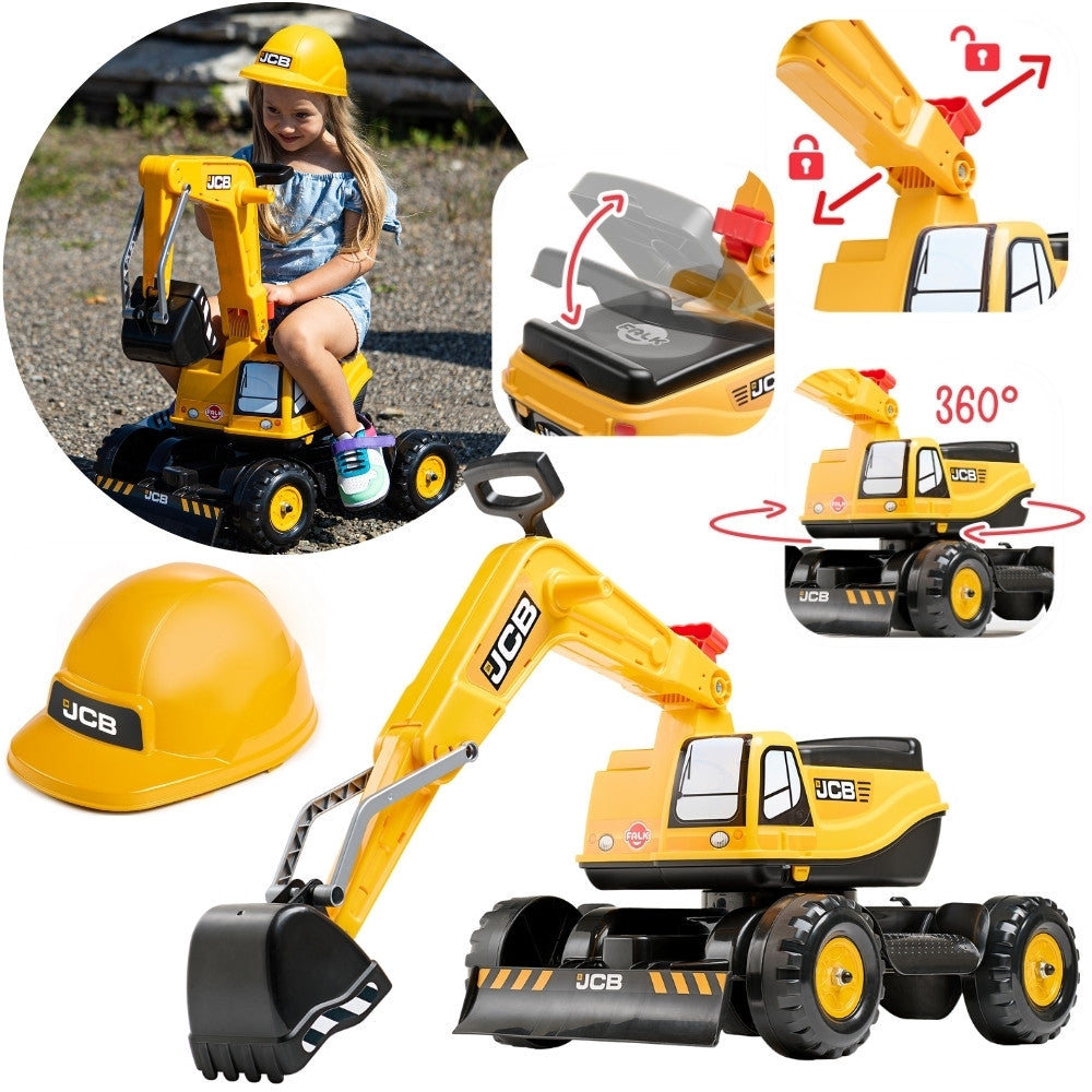 Falk Jcb Digger Excavator Rotating Yellow Moving Bucket From 3 Years.