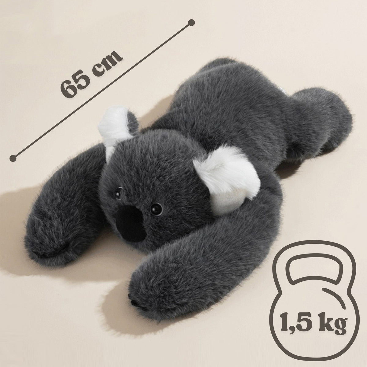 Woopie Koala Антистрес сензорна плюшена играчка с тежести 65 см 1500 г