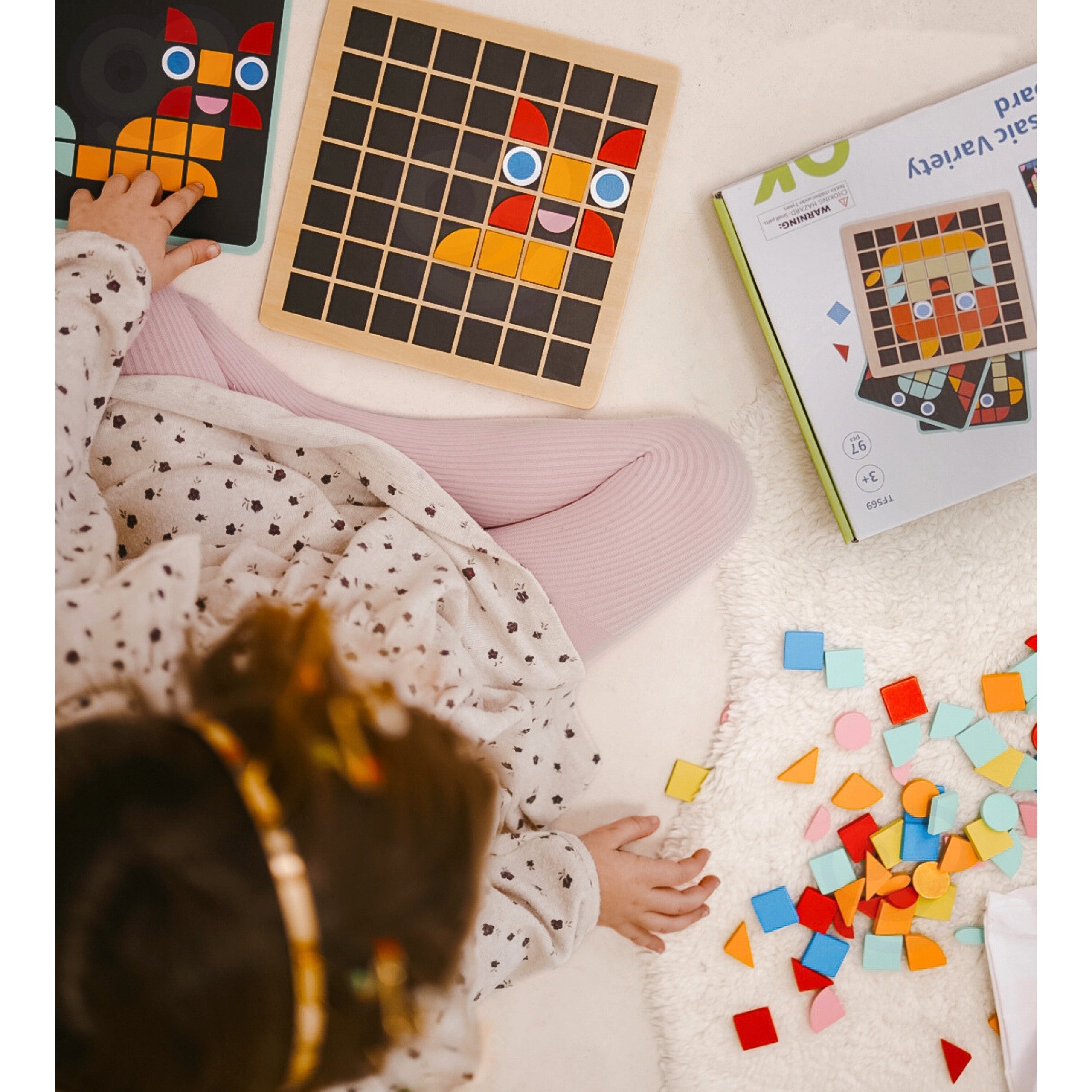 Tooky Toy Drewniane mozaikowe puzzle Montessori