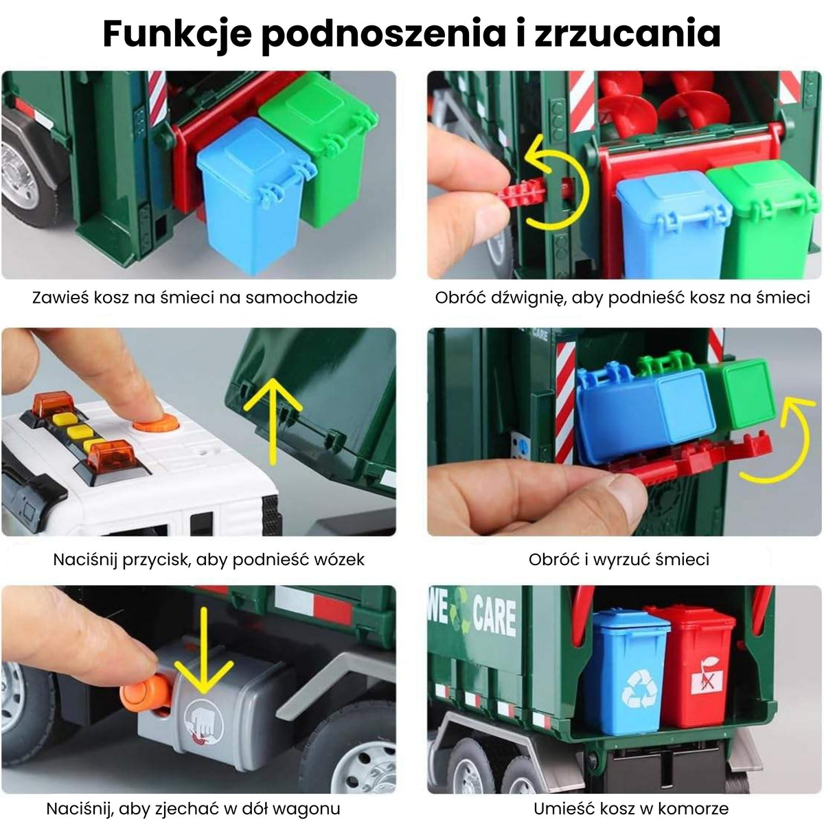 Woopie szemétszállító teherautó szemétleválasztás – 1:10 méretarány