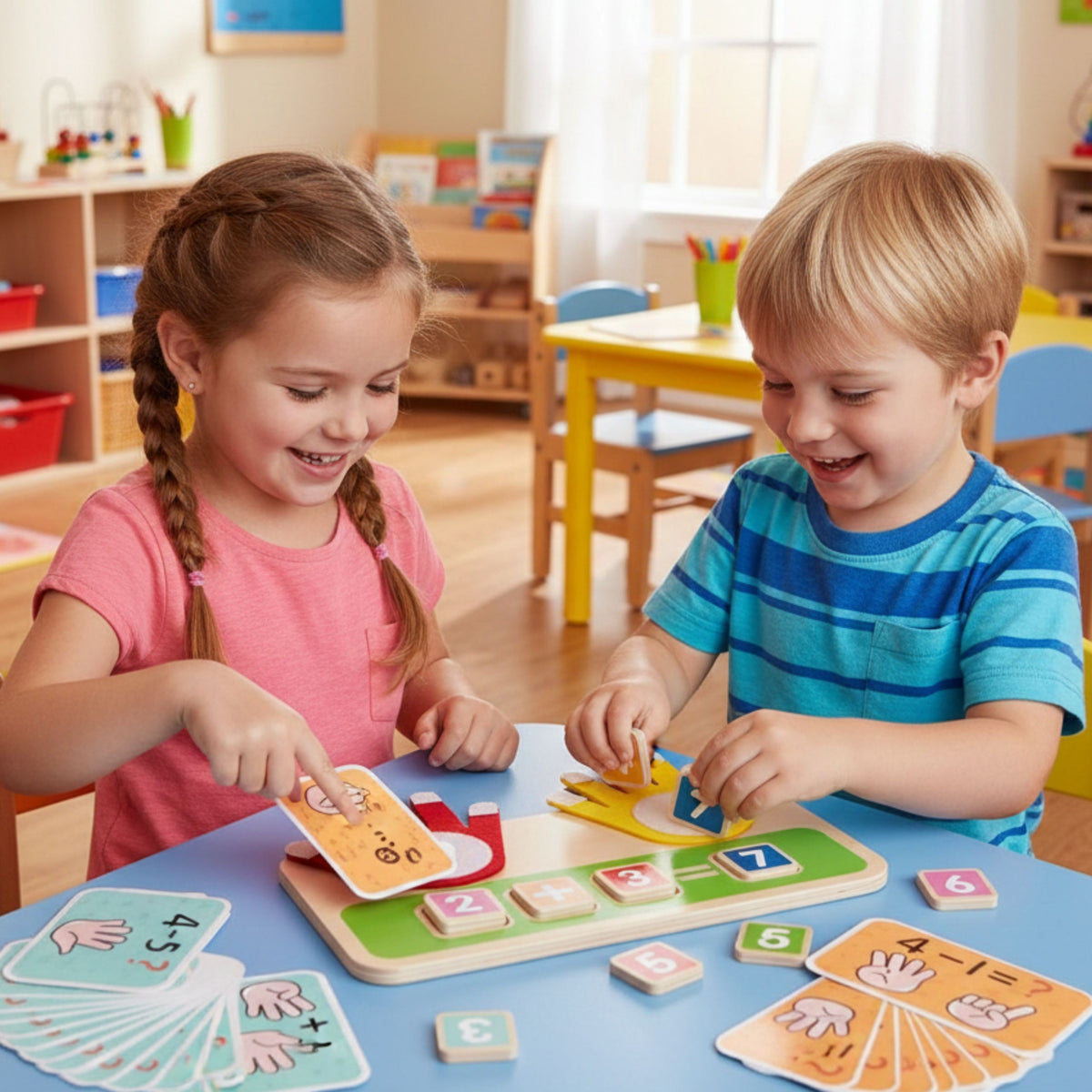 Jouet éducatif en bois Tooky Toy pour apprendre l’addition et la soustraction du comptage des doigts