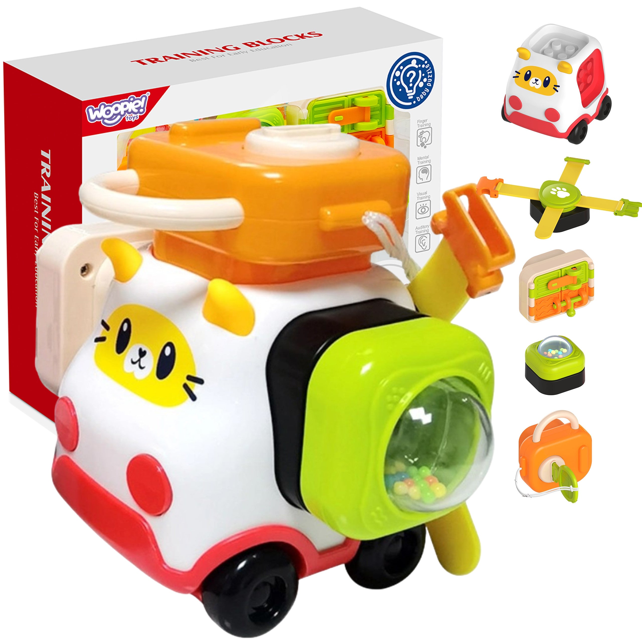 Woopie Baby Montessori Manipulative Kitten Car Construction Set 1