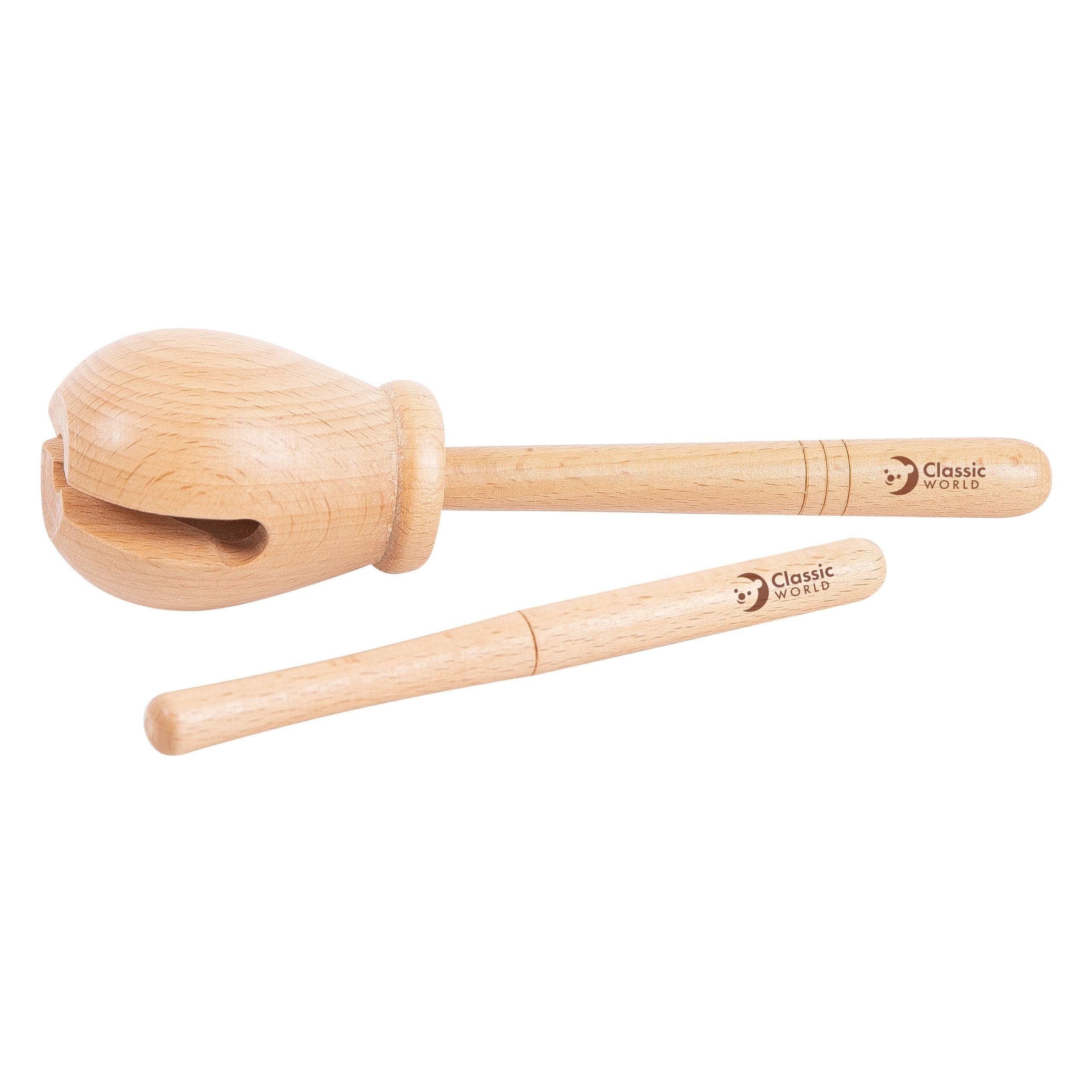 Classic World Edu дървен музикален инструмент Woodblock Rhythmic 2 бр.