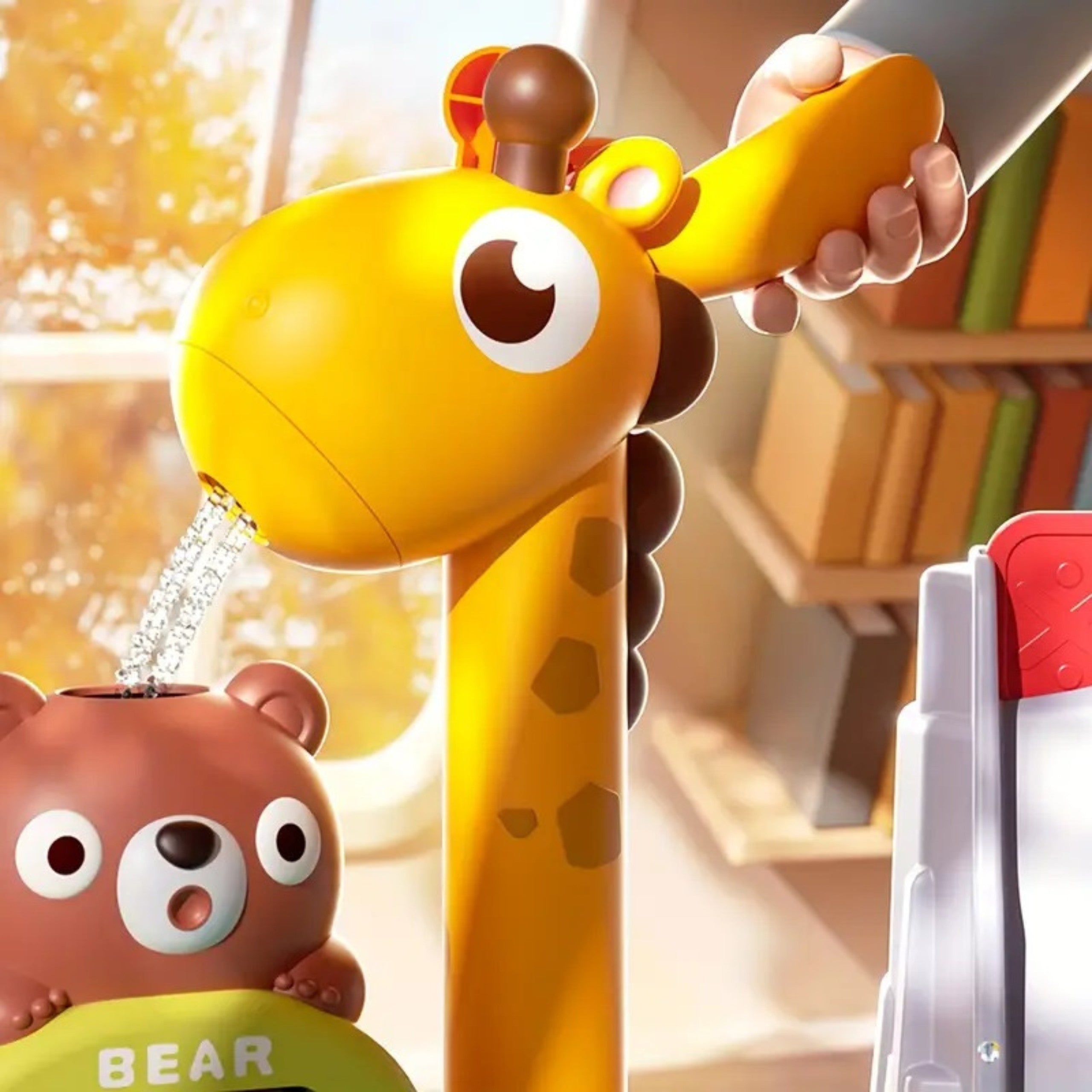 Woopie Table à Eau 4-en-1 Jeu de Pêche Évier Toboggan Aquatique Girafe