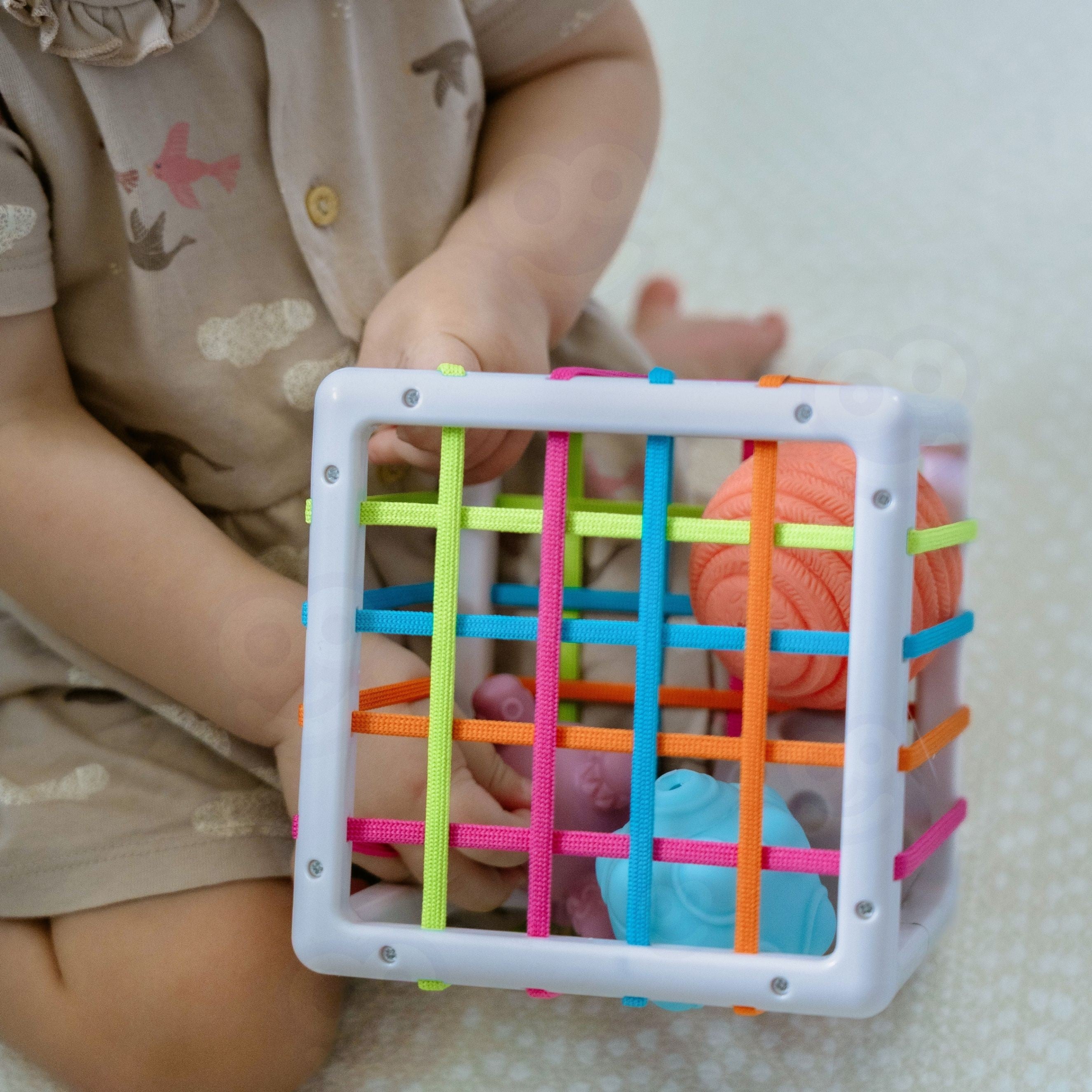 Woopie Baby Elastyczny sortownik kostek sensorycznych dla dzieci Crazy Shapes 5 szt.