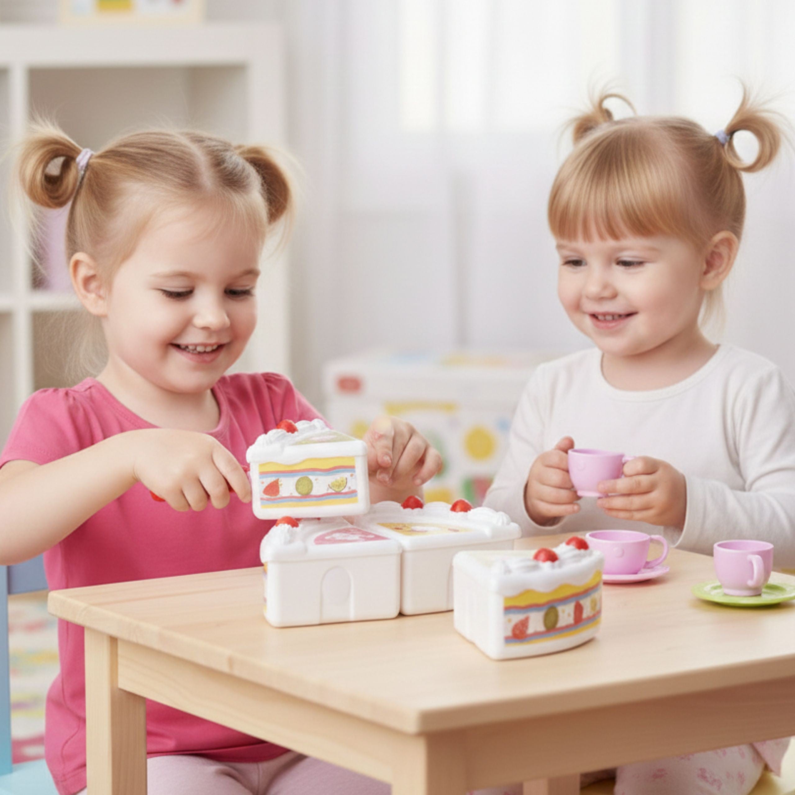 Woopie Verjaardagstaart En Gesneden Fruit Met Snoepjes
