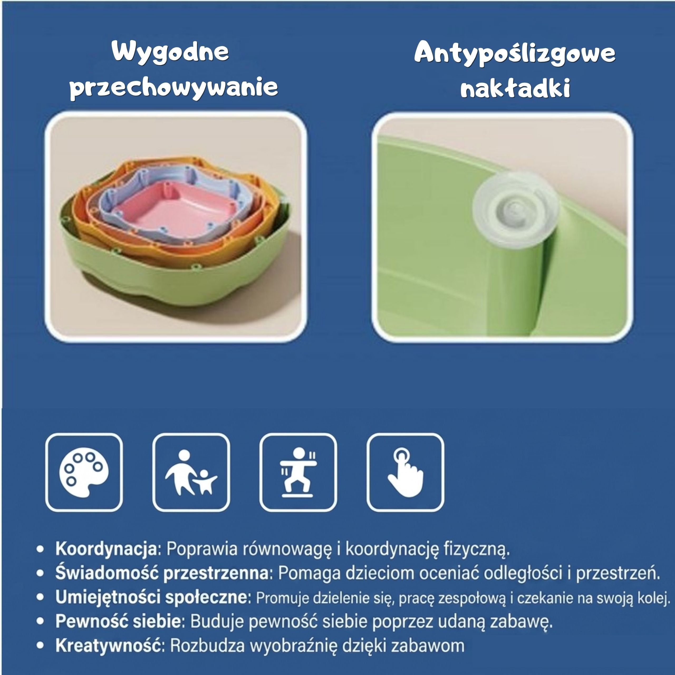 Pierres d'équilibrage sensoriel Woopie 5 pièces.