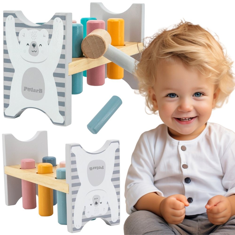 Drewniana Ławka Z Młotkiem Viga Polarb - Montessori