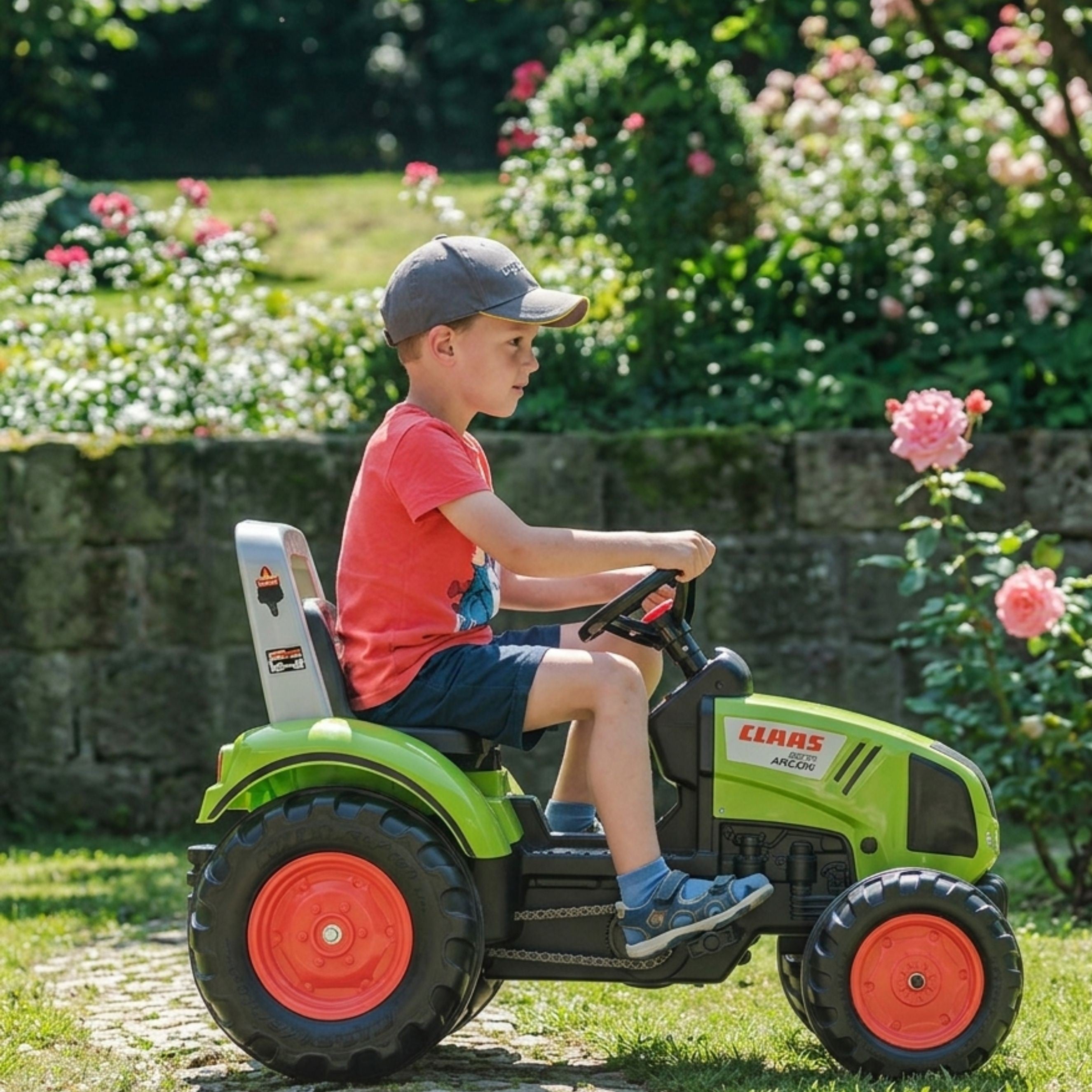Tractor cu pedale Falk Claas Cu Remorcă Tractor Mare Jucărie 3+
