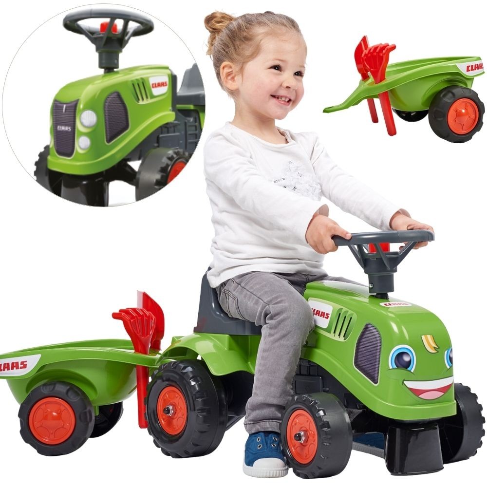 Трактор Falk Baby Claas Green с ремарке + аксесоари за възраст 1-3 години