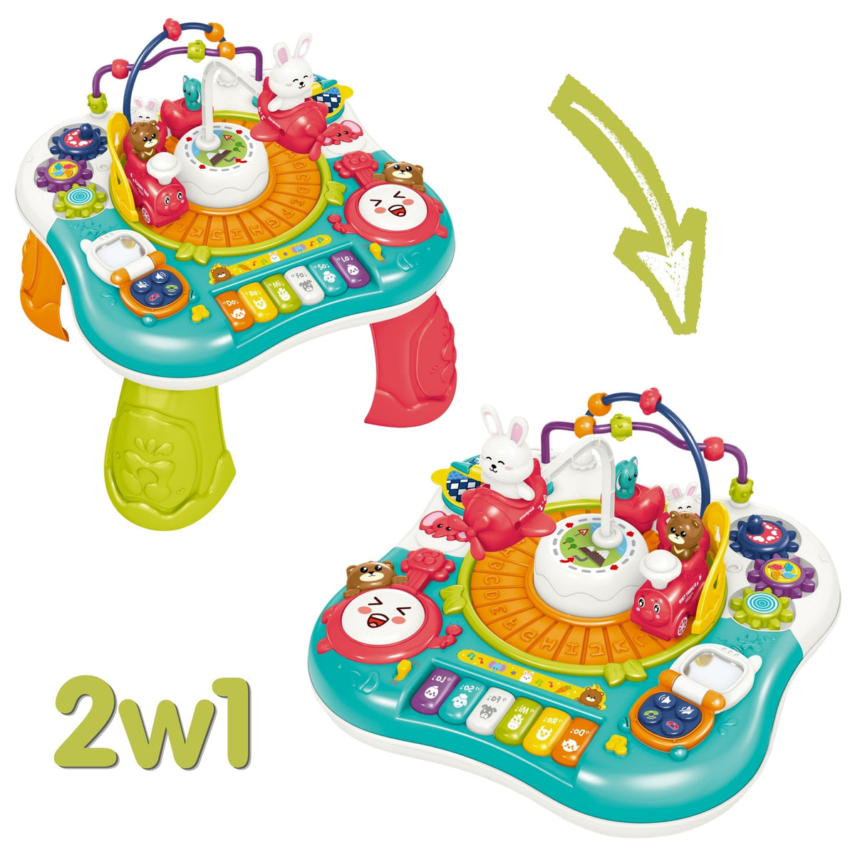 Woopie Baby 2-in-1 Interactive Educational Table Piano Sounds