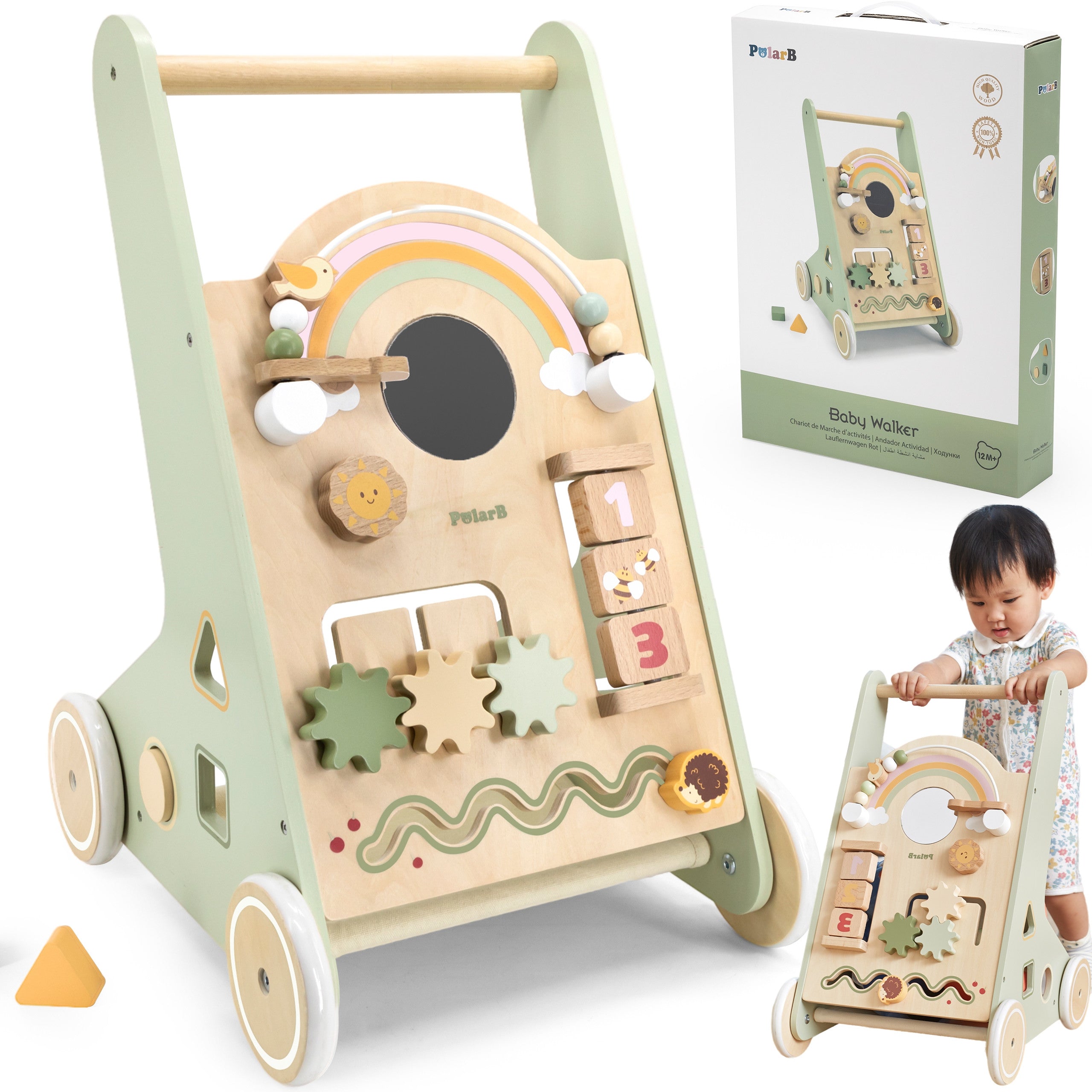 Viga Polarb Poussoir en Bois Vert Éducatif