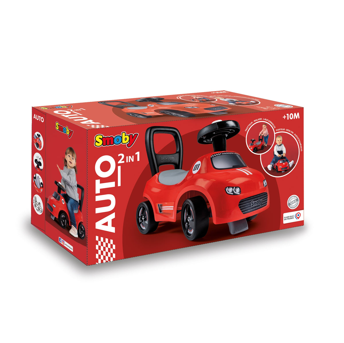 Porteur Smoby Rouge Avec Corne