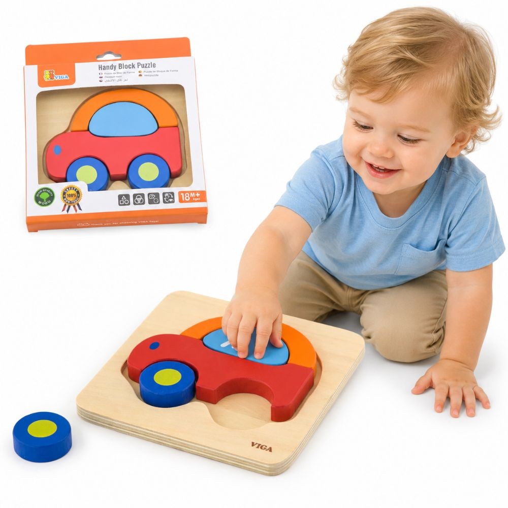 Viga Baby's First Wooden Puzzle Car