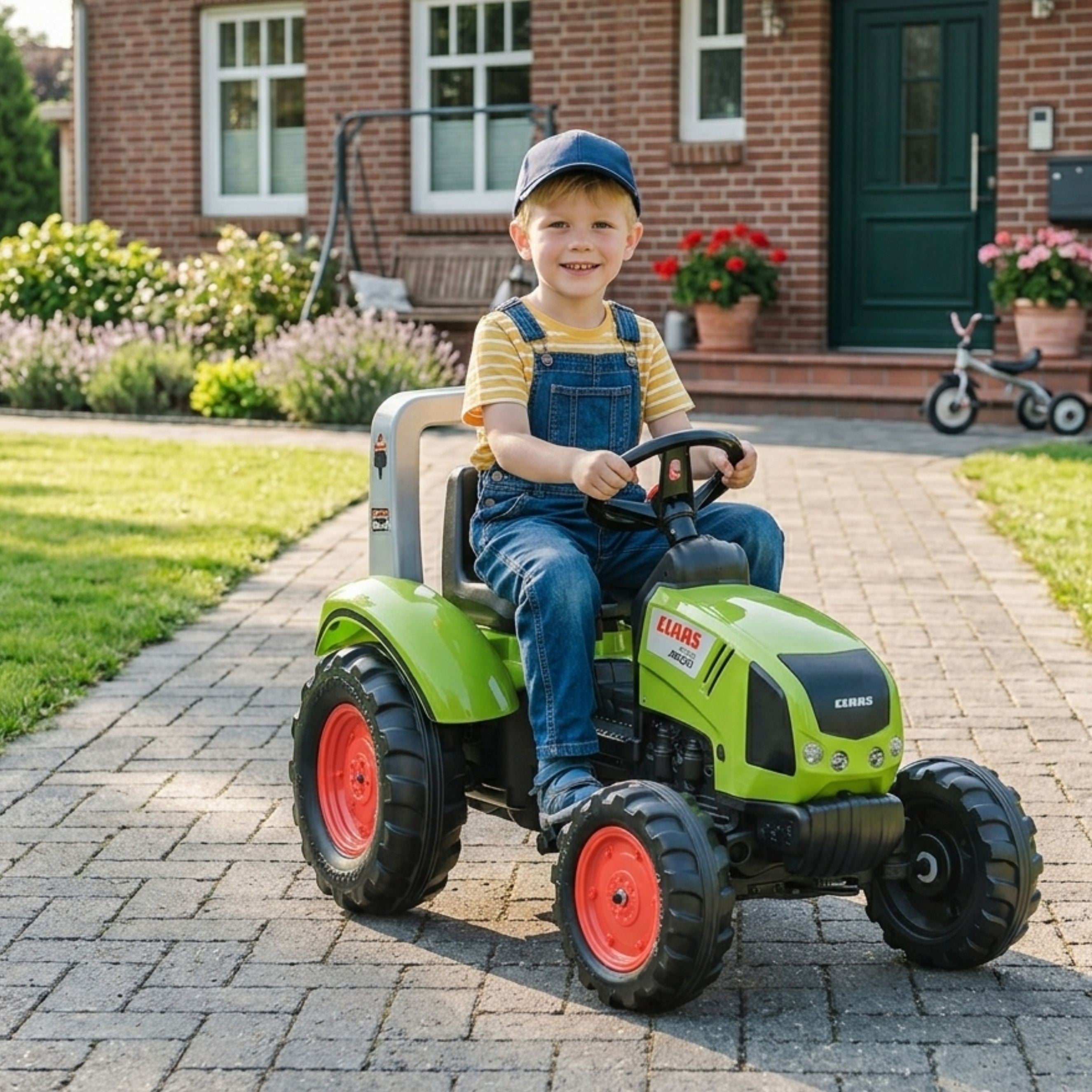 Tractor cu pedale Falk Claas Cu Remorcă Tractor Mare Jucărie 3+