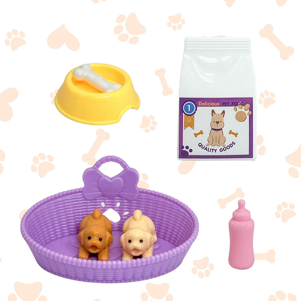 Woopie Royal Doll Set med bedårande valpar och tillbehör