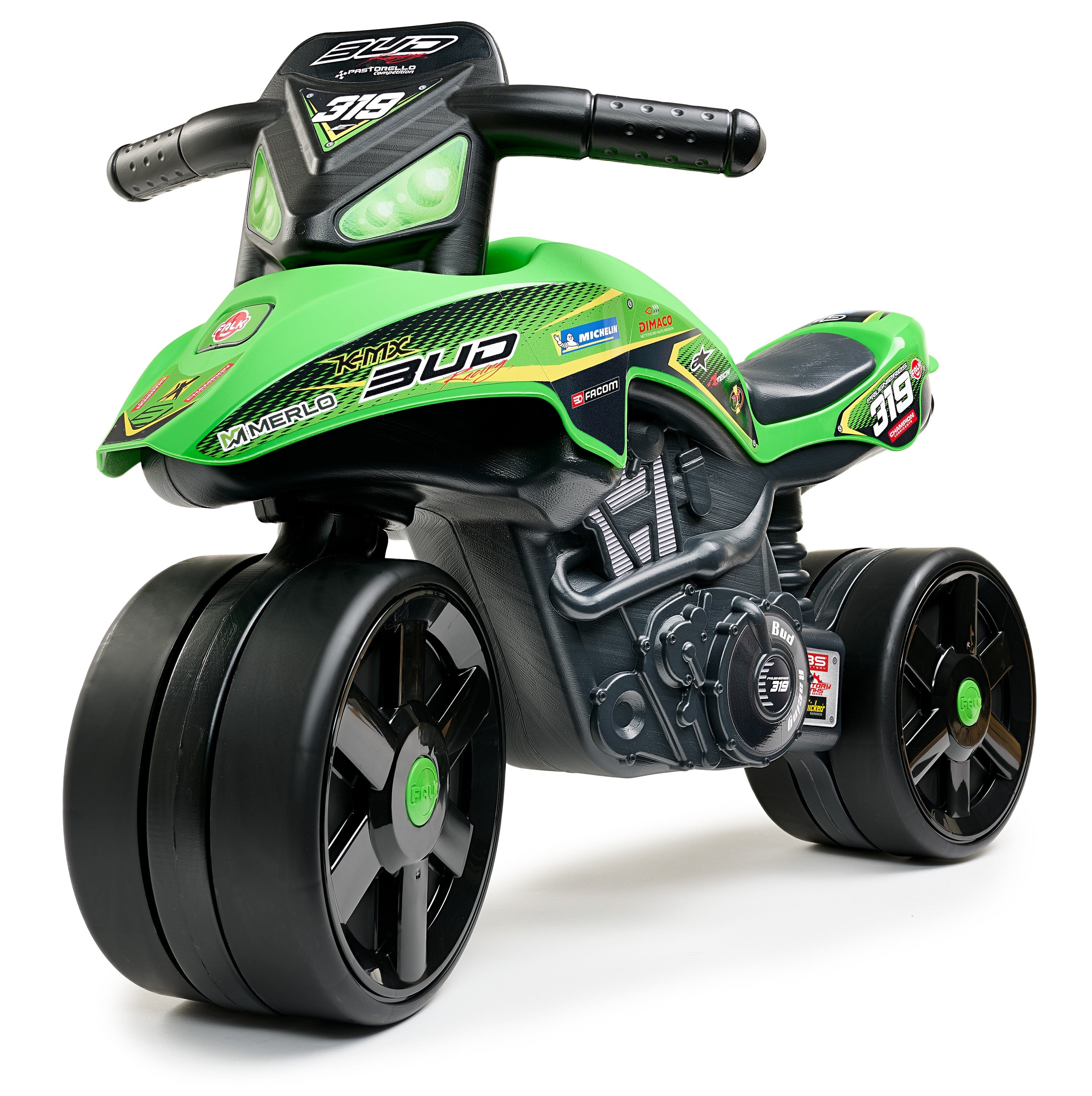 Falk Racing Ride-on Green Motorbike Wide Wheels From 1 Year