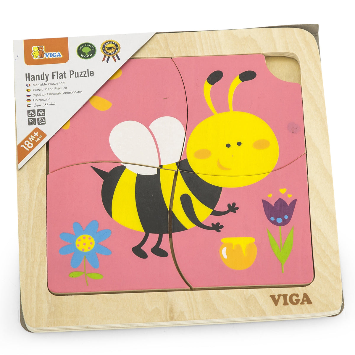 Viga Puzzle abeille en bois pratique