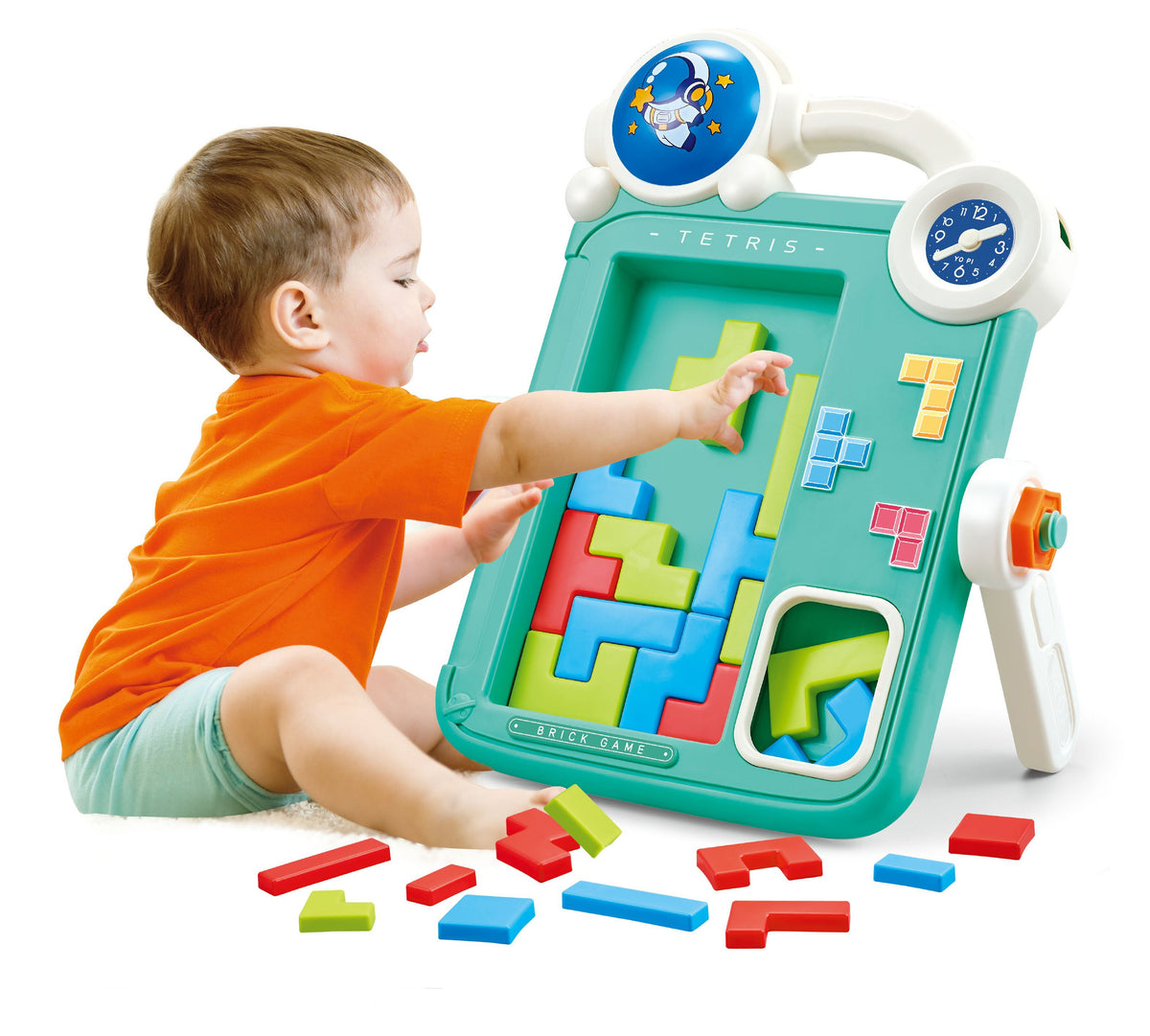 Woopie Dwustronna tablica kreślarska Gra Tetris 2 w 1 Pomarańczowa