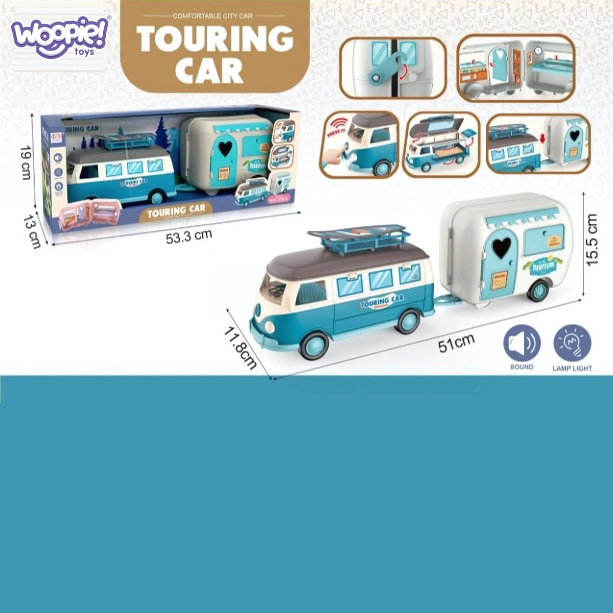 Woopie XL poppencamperset met aanhanger