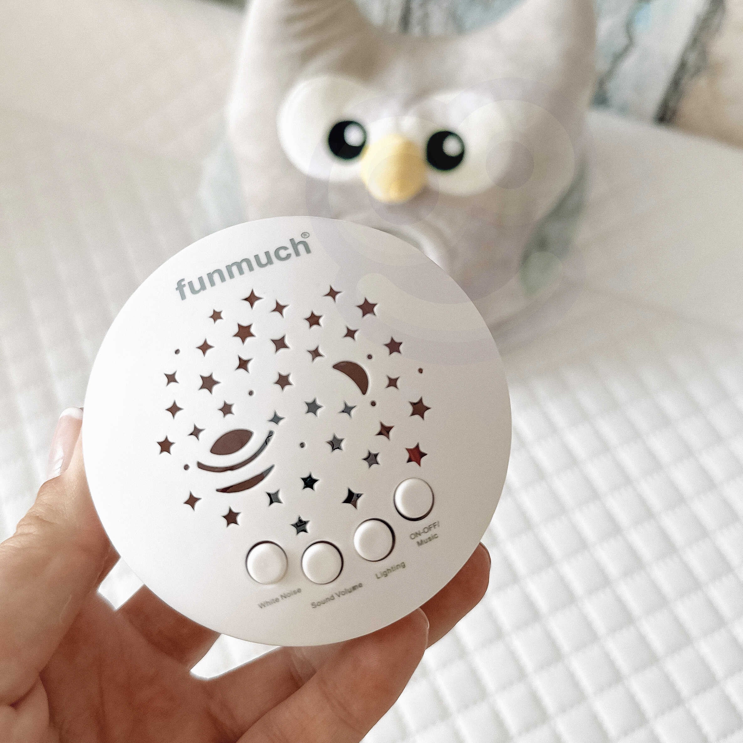 Projektor Woopie Baby 2 w 1 w kształcie sowy - 10 kołysanek