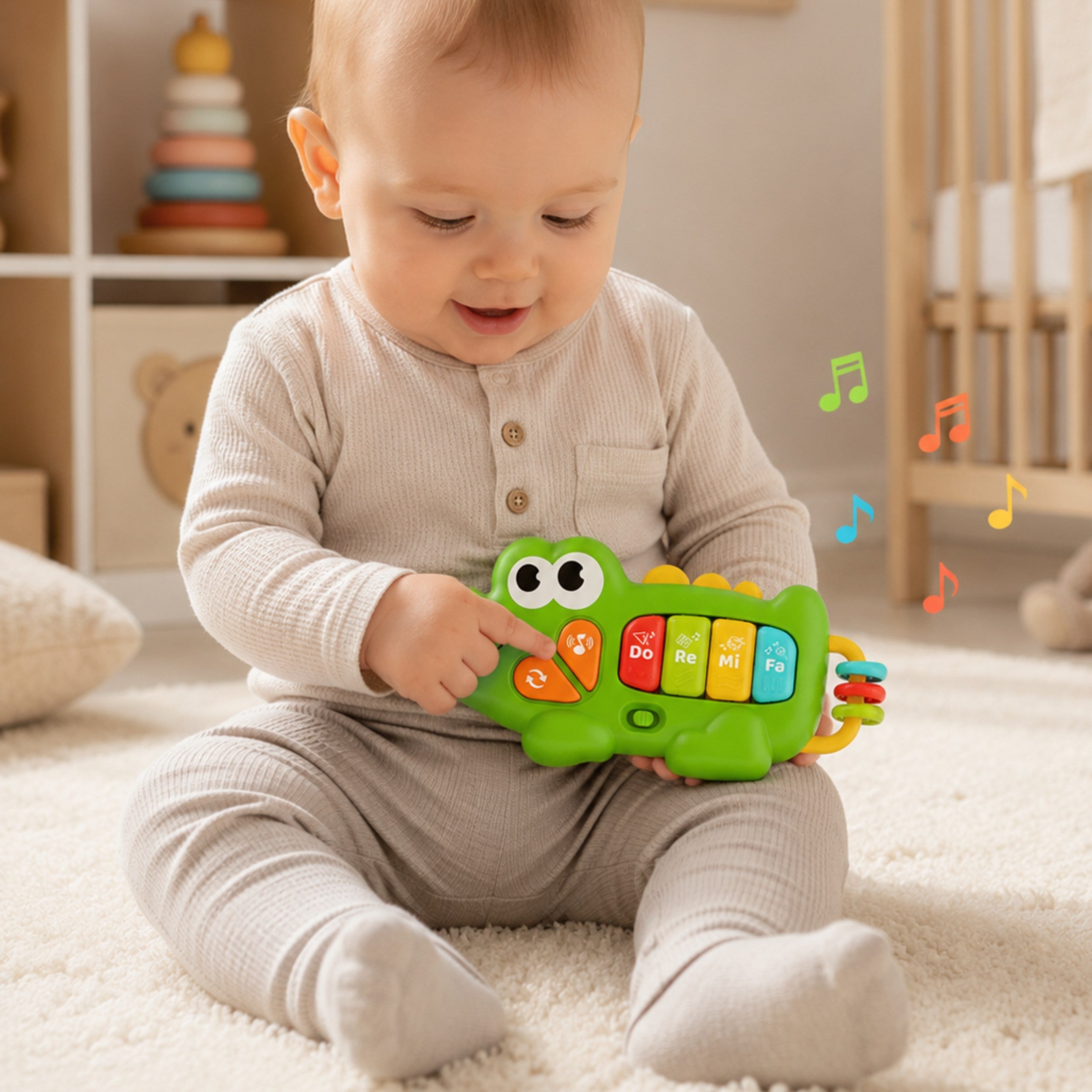 Woopie Baby Interactive Piano Crocodile Organ Musical Sounds Light 18m+