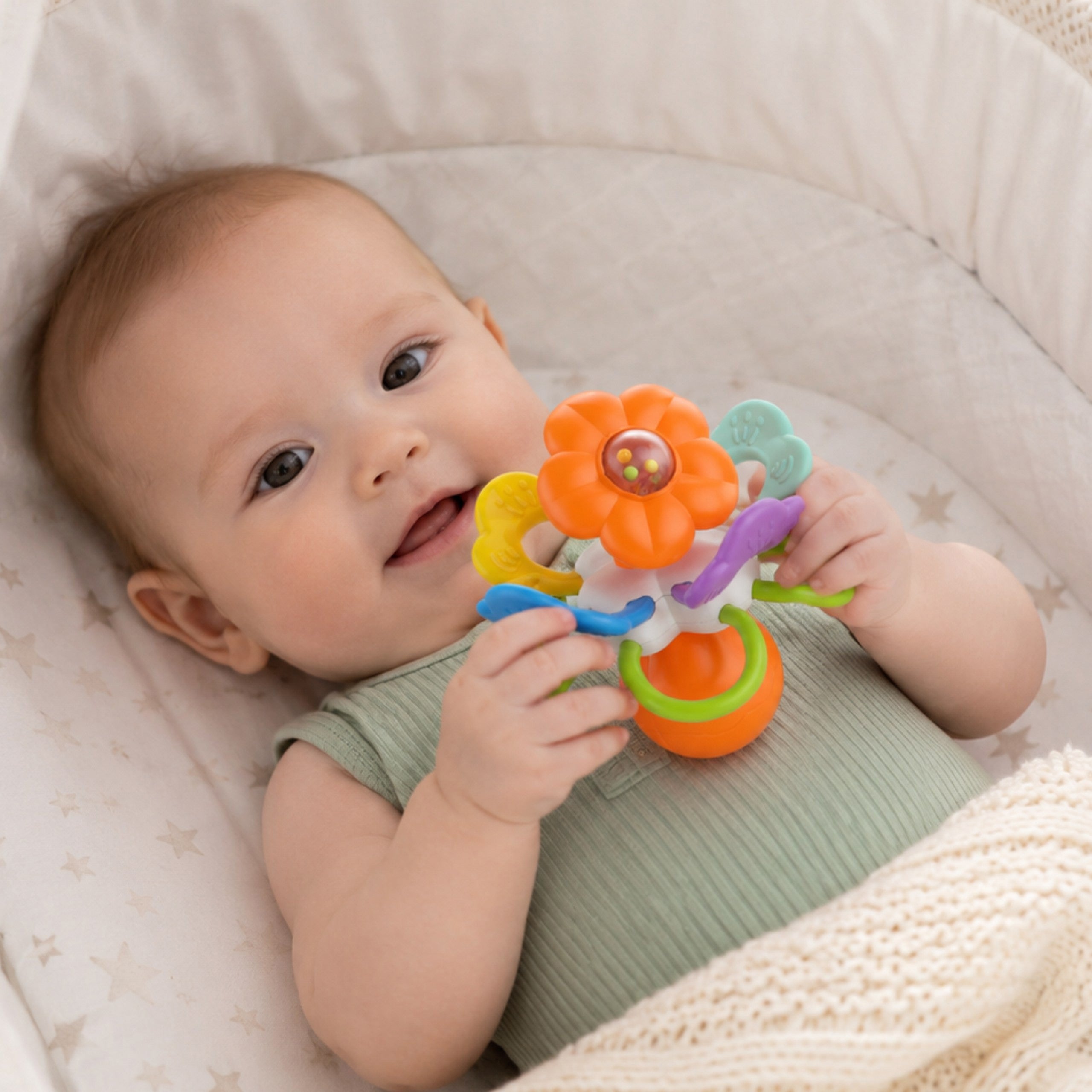 Woopie Baby Rattle Sensory Teether Flower 0m+