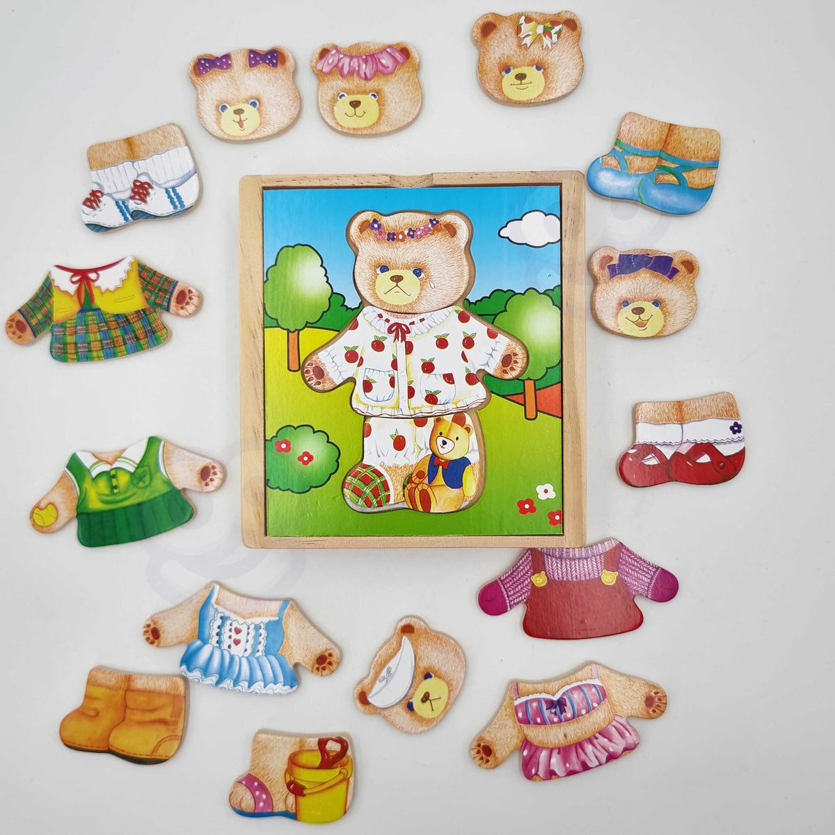 Viga Holz-Logikpuzzle zum Anziehen, Teddybär-Mädchen