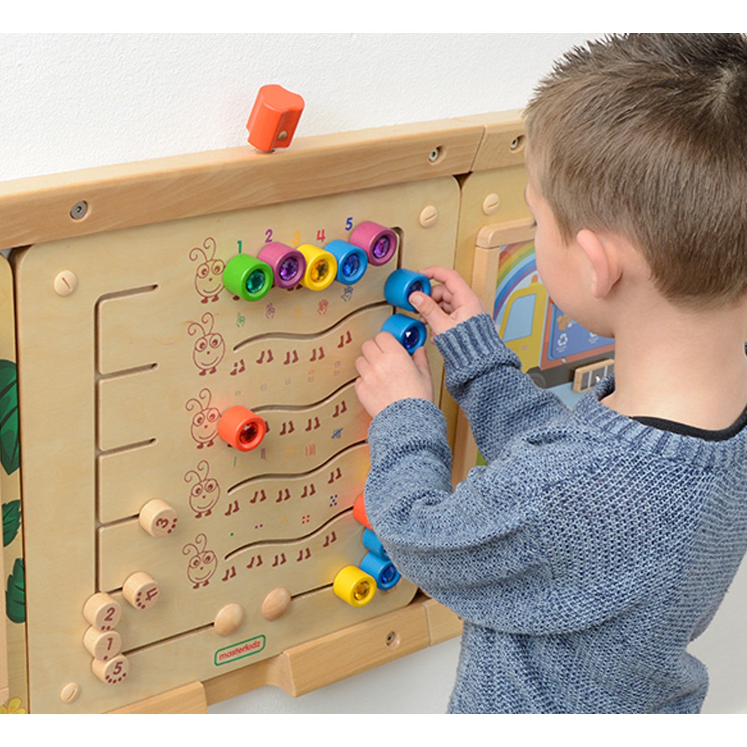 Masterkidz színes hernyók számok és mennyiségek tanulása - Montessori oktatási fali tábla