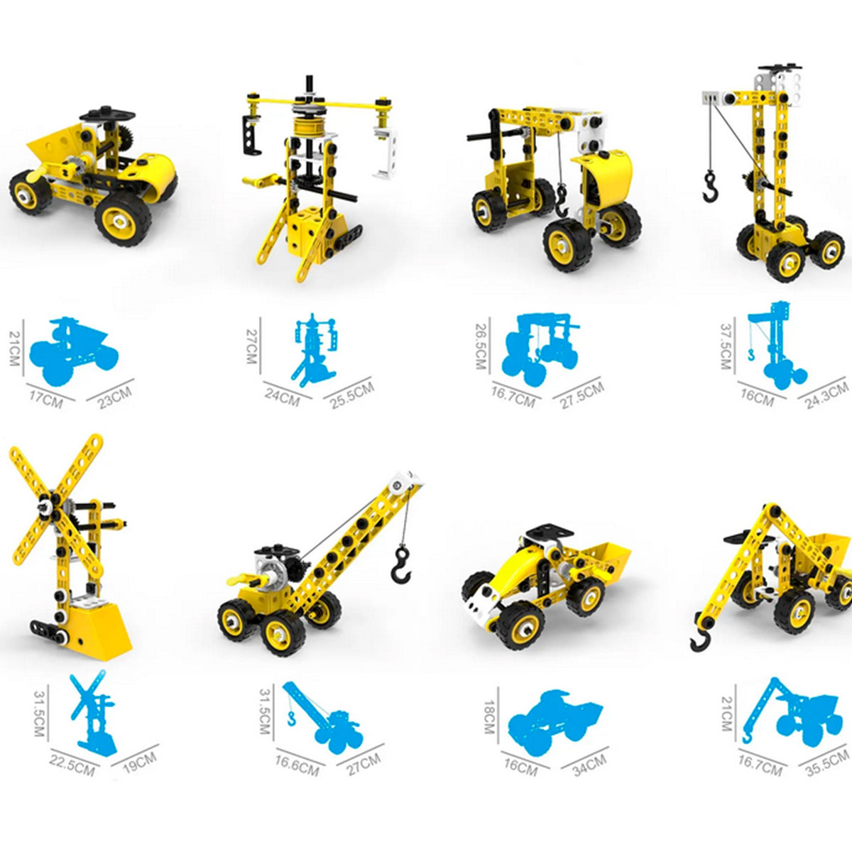 Woopie Vehicles 8-i-1 konstruktionsset Steam Bricks