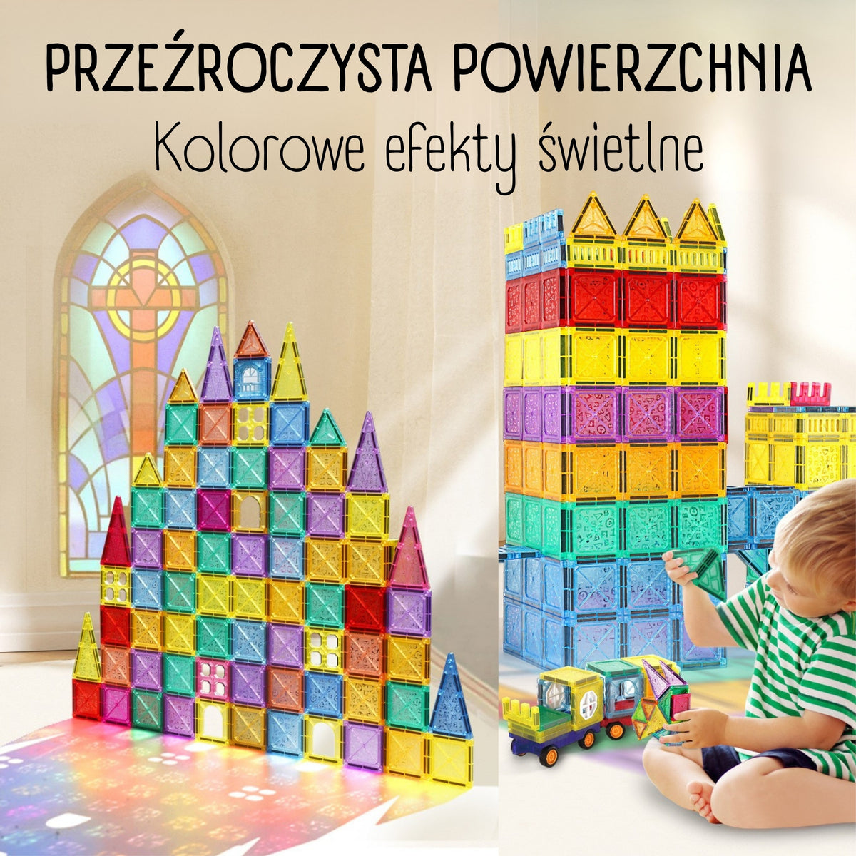 Woopie Blocchi di costruzione magnetici Set educativo 3D Veicoli del castello 110 pezzi.