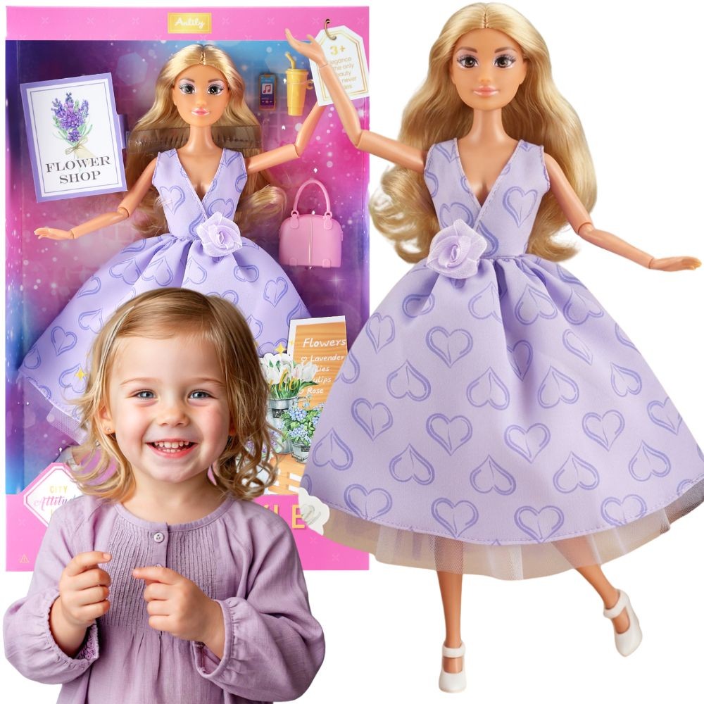 Woopie Royal Lily Doll Long Blonde Hair 30cm Lavender Dress Accessories
