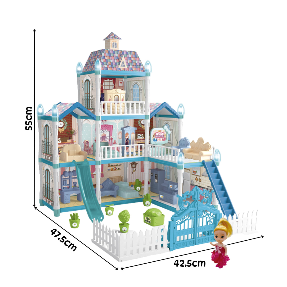 Domček pre bábiky Woopie Winter Garden s príslušenstvom a osvetlenou bábikou 191 ks.