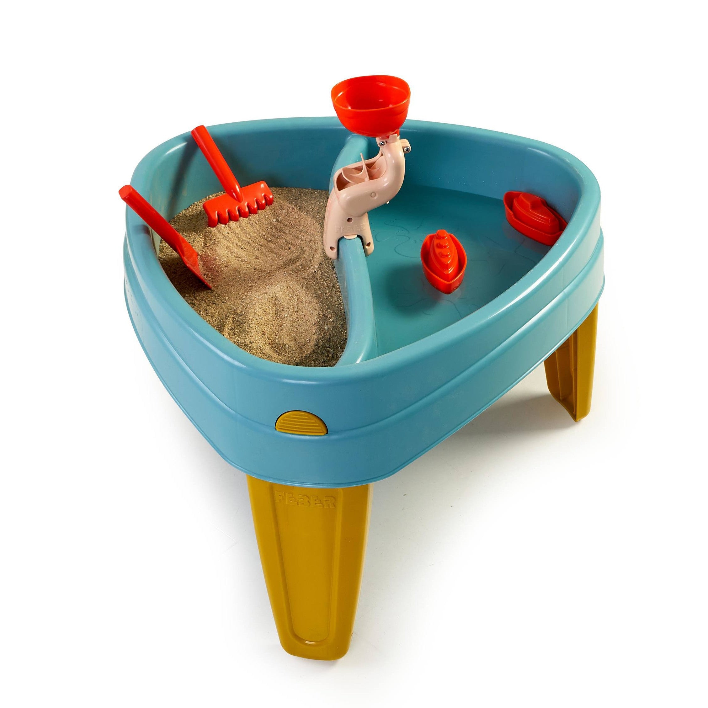 Mesa de água casual 3 em 1 Feber com tampa Sandbox Mesa de piquenique Acessórios para mesa