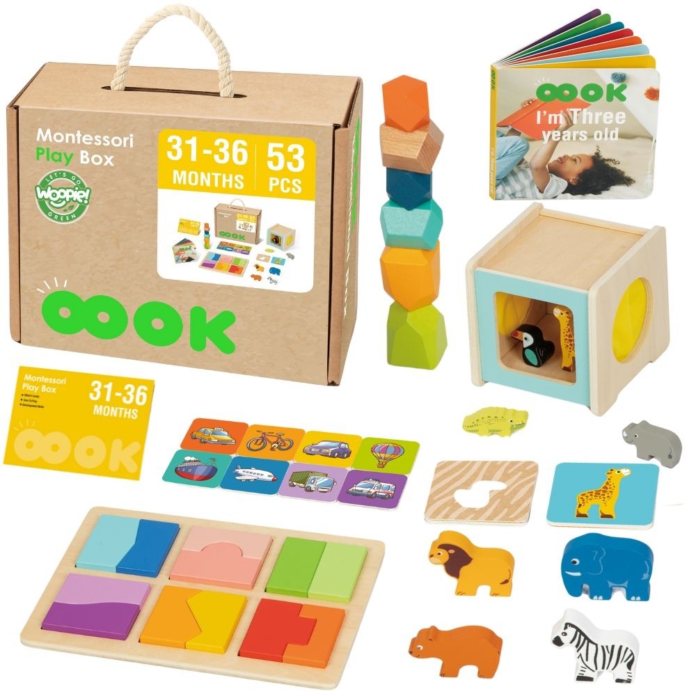 Woopie Green Box Xxl Montessori Educational 7in1 Sensory Box 31-36 Months Fsc