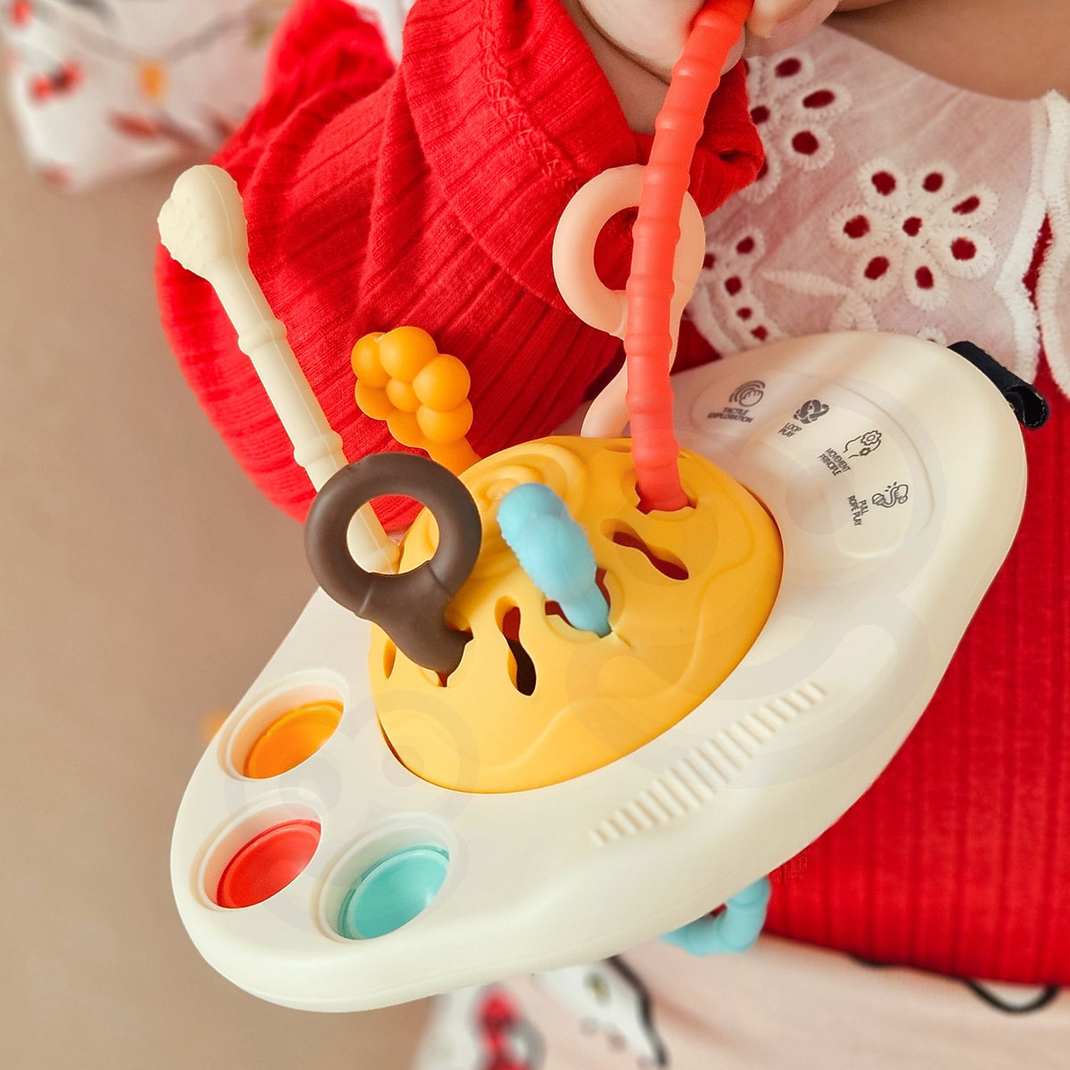 Woopie Baby Montessori Sensory Toy Teether Rattle Multifunctional Ufo