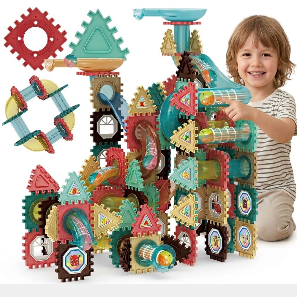 Woopie 3d Construction Blocks Образователен комплект Писта с топка 228 бр.