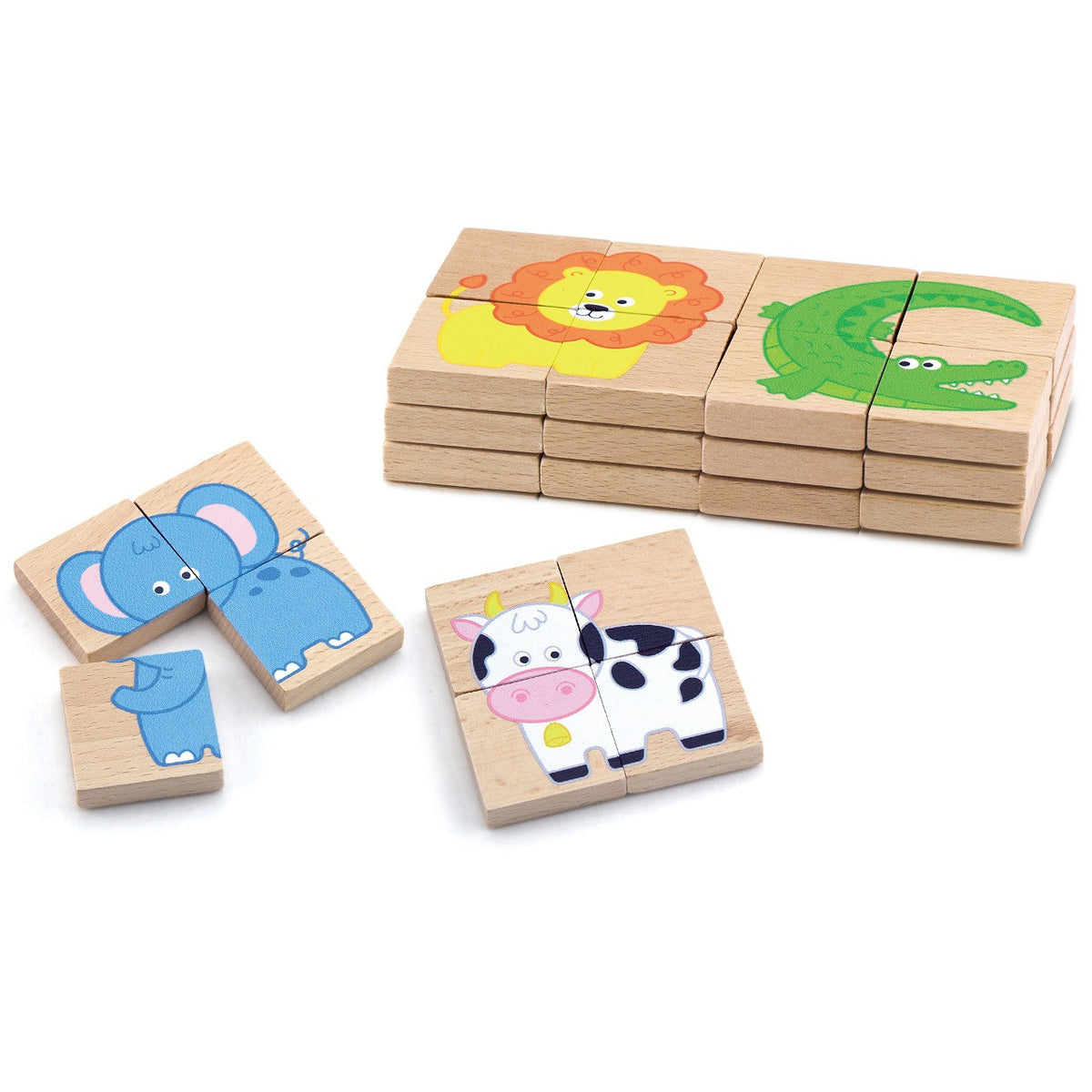 Dřevěné magnetické puzzle Viga Puzzle Animals s certifikací Fsc