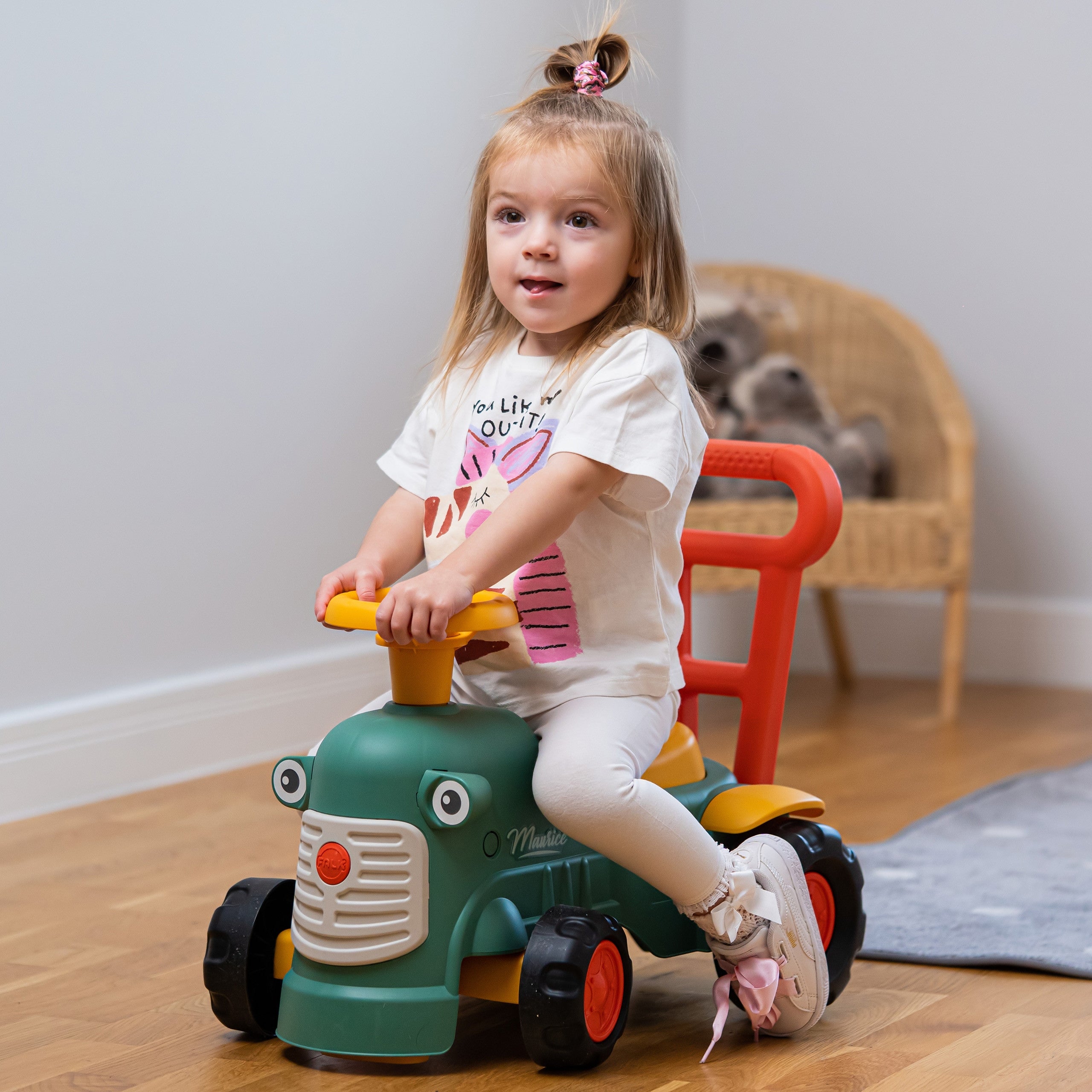 Falk Maurice Ride-on Tractor Green Pusher Pusher Storage Box For 1-3 Years